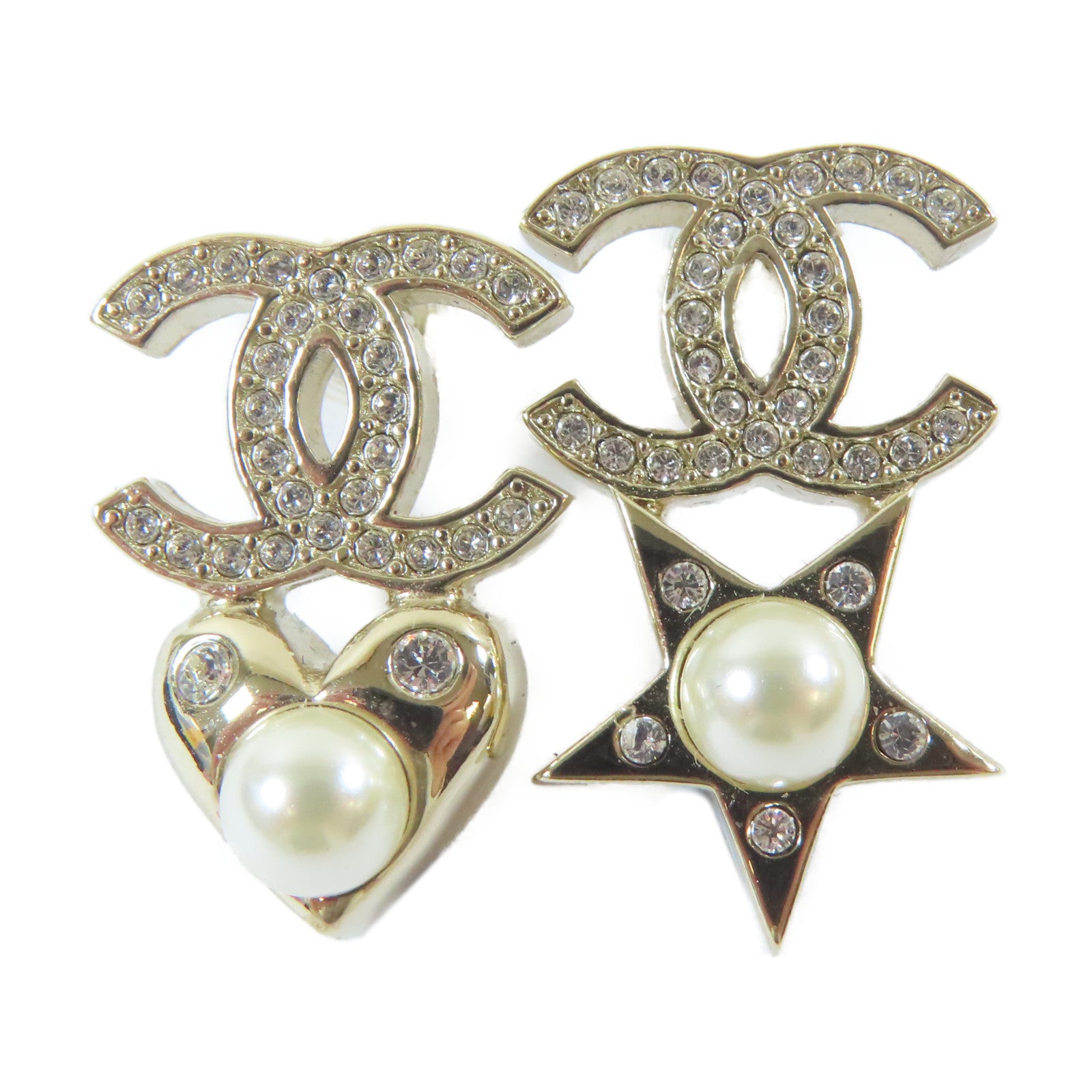 CHANEL 金屬/水晶Earrings耳環金色