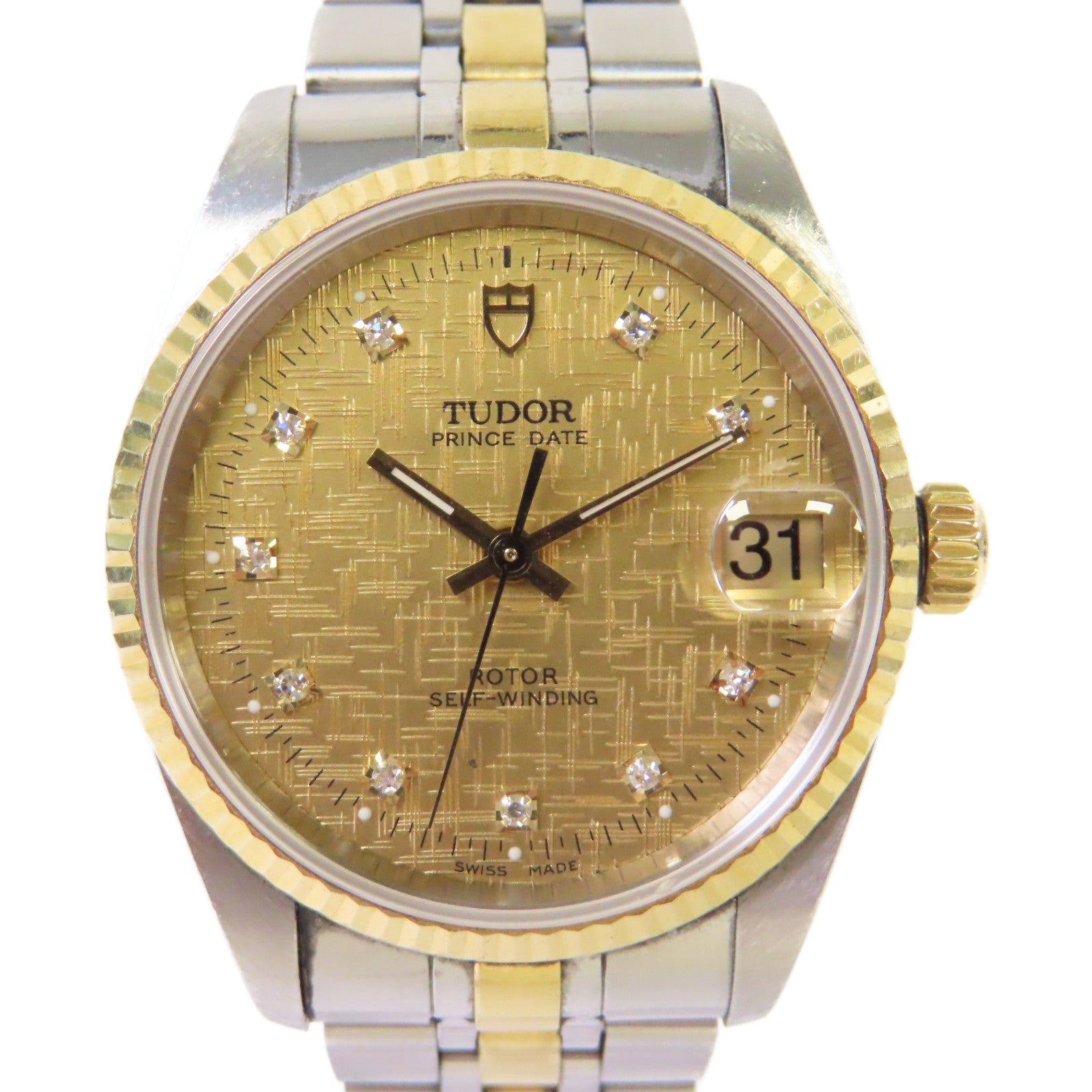 TUDOR Prince Oysterdate Watch 18K黃金/不鏽鋼自動機芯手錶金色/銀色