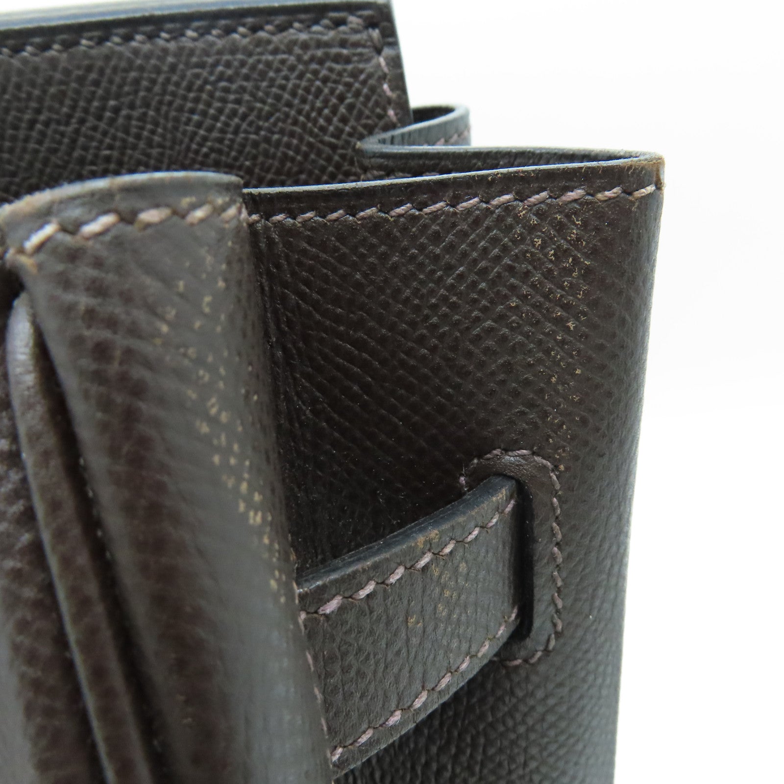 HERMES Epsom皮革Birkin 35银扣手挽袋Chocolat 啡色