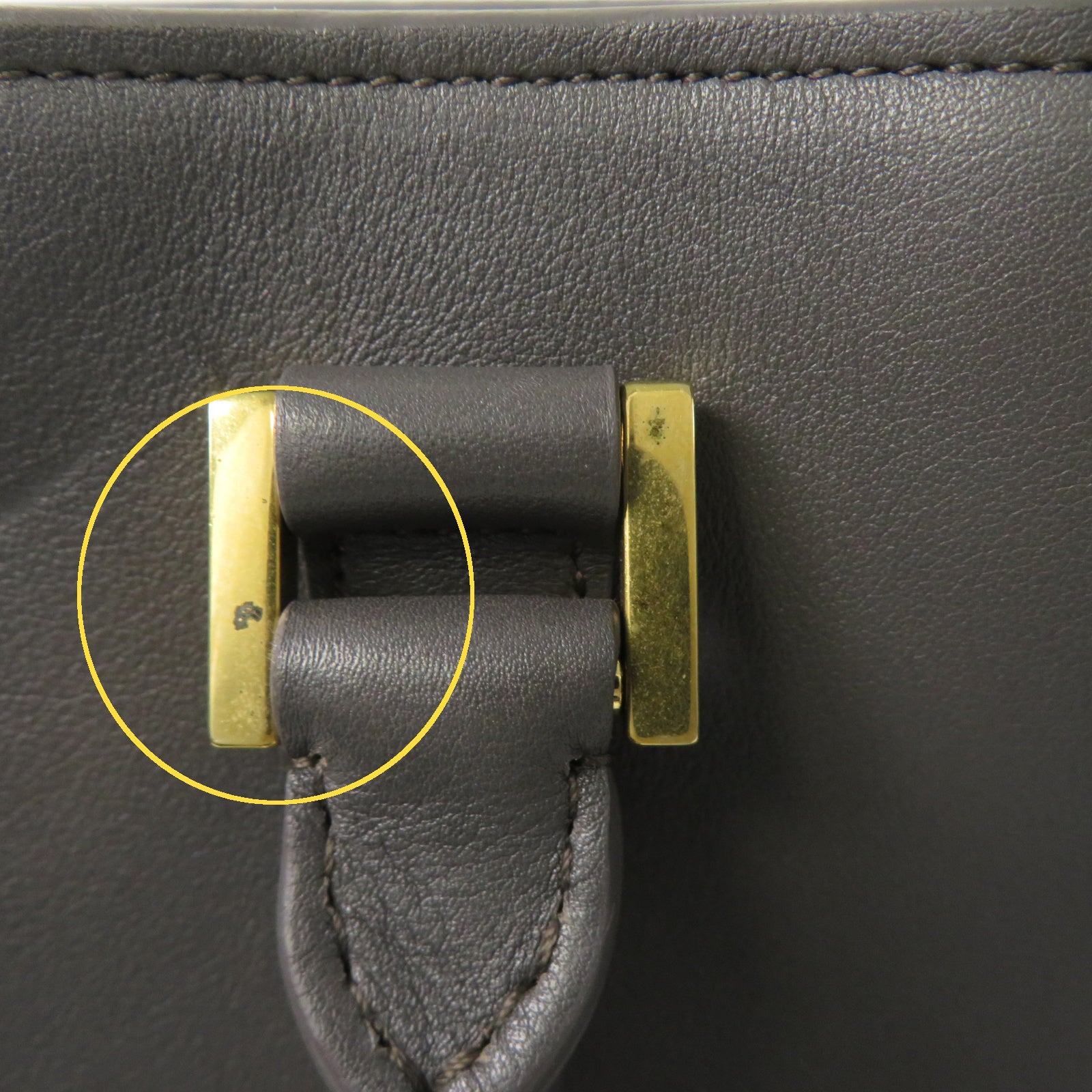 SAINT LAURENT 牛皮皮革2 Way Shoulder金扣手挽肩背兩用袋灰色