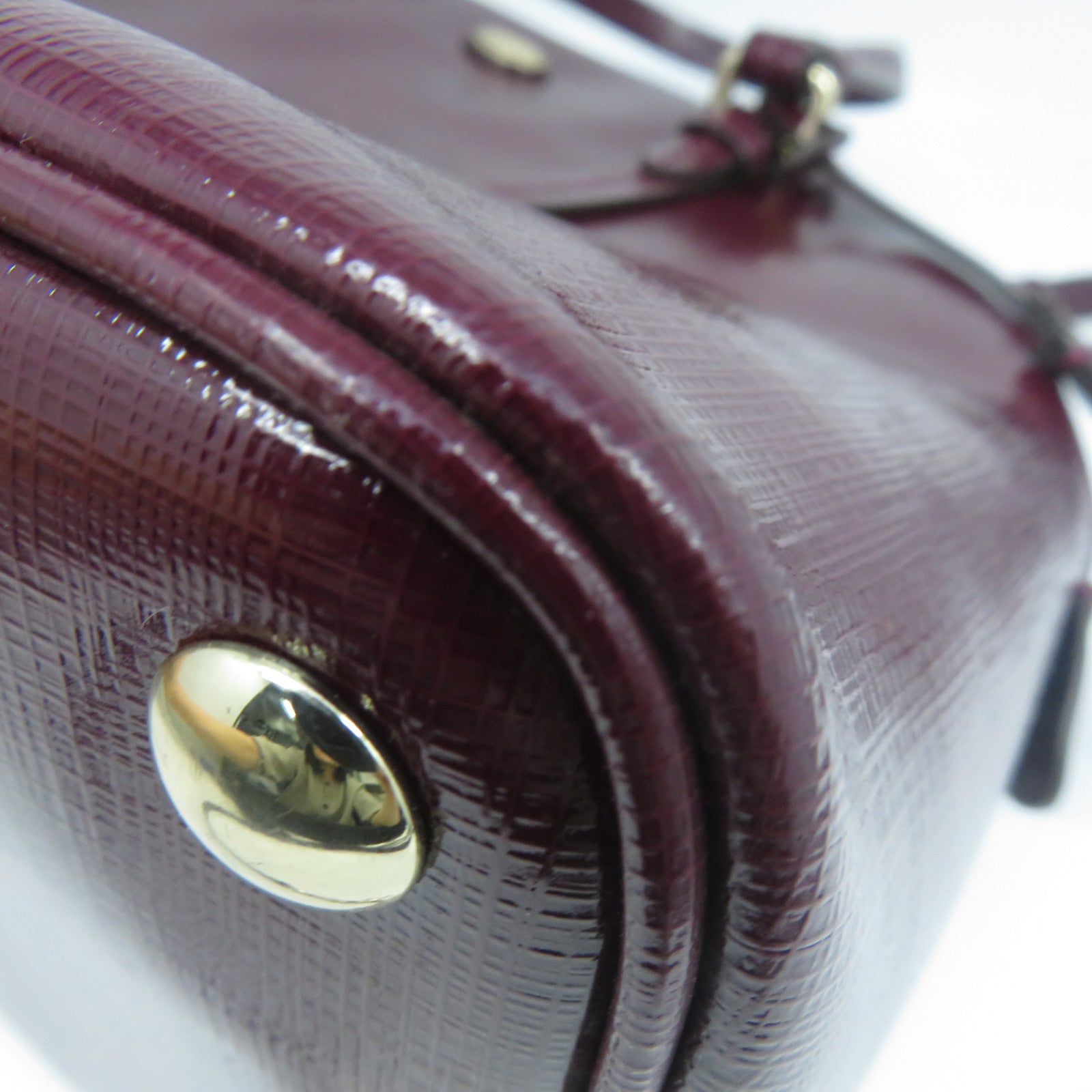 COACH 皮革2 Way Shoulder金扣手挽肩背兩用袋紅色