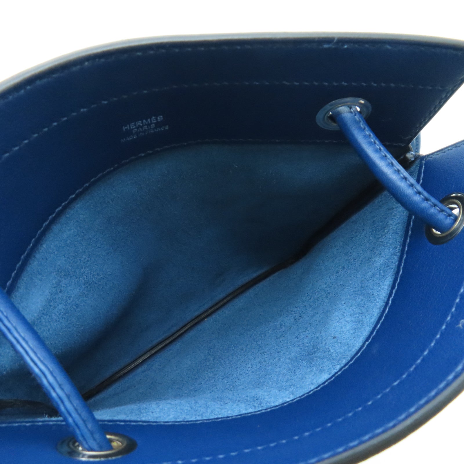 HERMES Swift Leather Aline Mini Silver Buckle Shoulder Bag Dark Blue