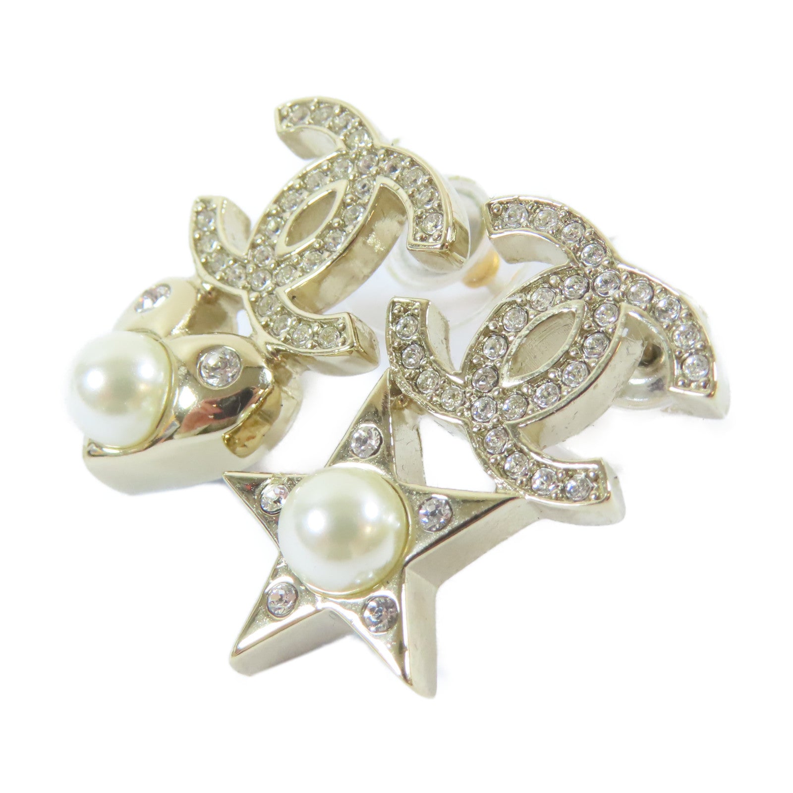 CHANEL 金屬/水晶Earrings耳環金色