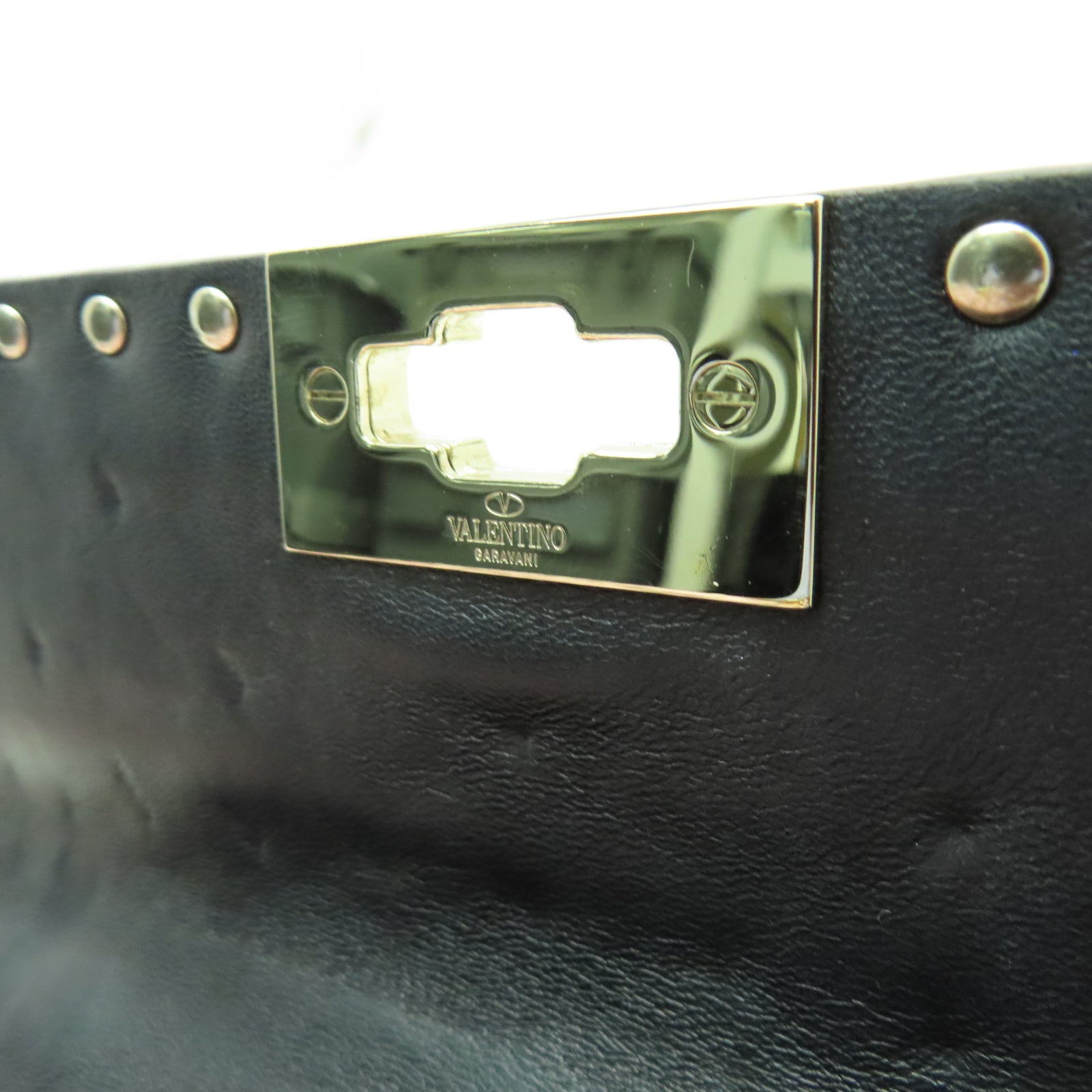 Valentino 羊皮皮革2 Way Shoulder金扣手挽肩背兩用袋粉紅色