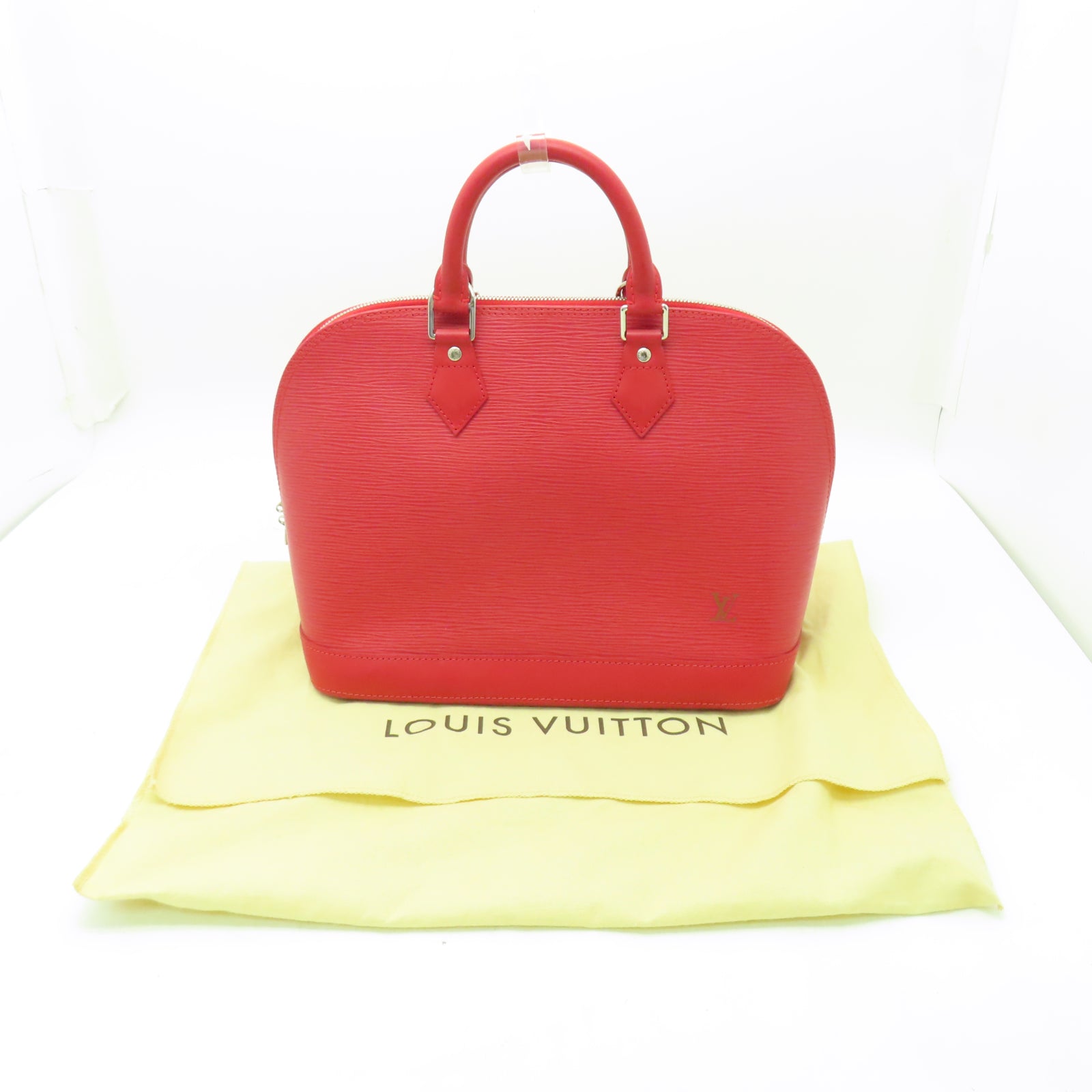 LOUIS VUITTON 【激減優惠】Epi Alma MM銀扣手挽袋紅色