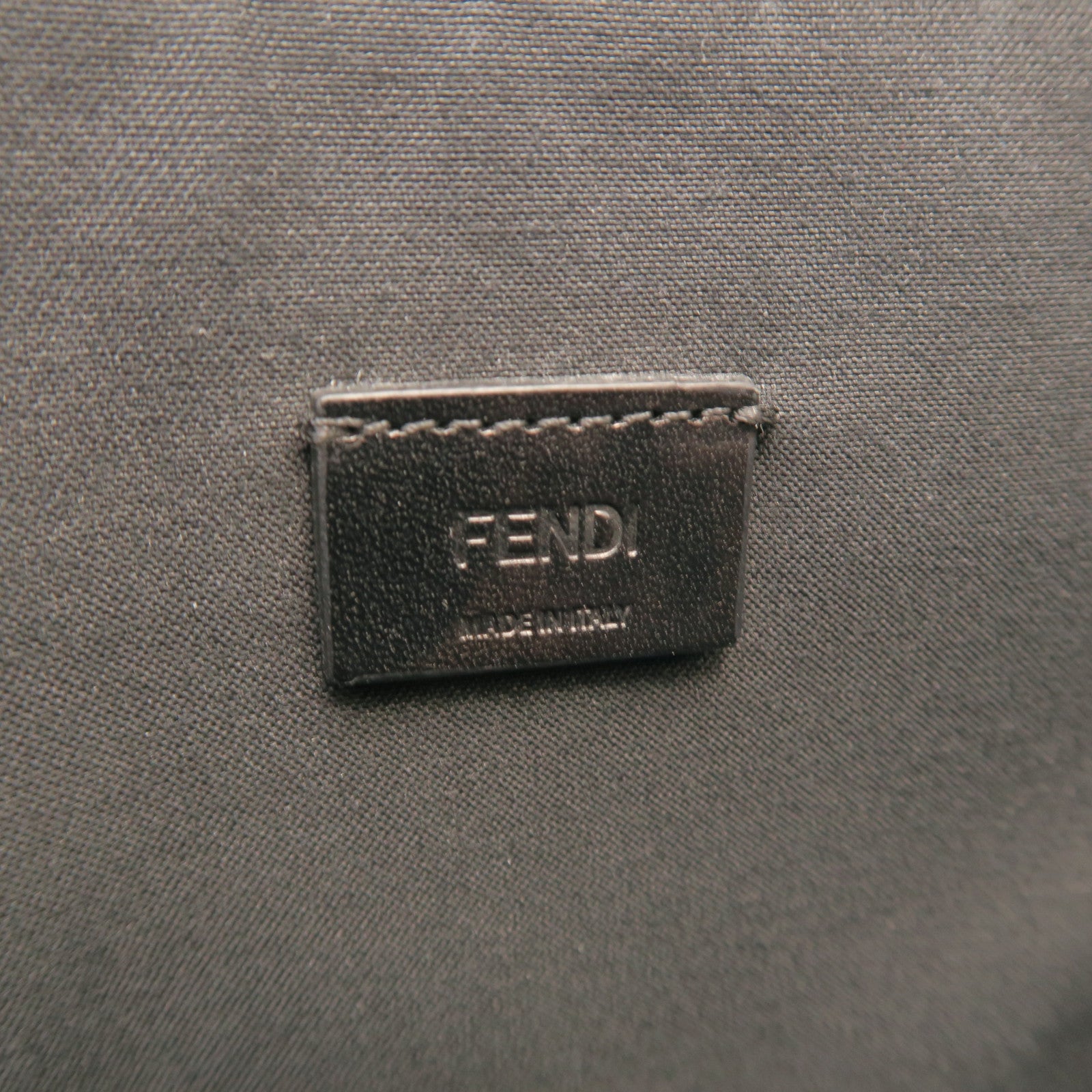 FENDI Coated Canvas Pouch Silver Button Clutch Brown