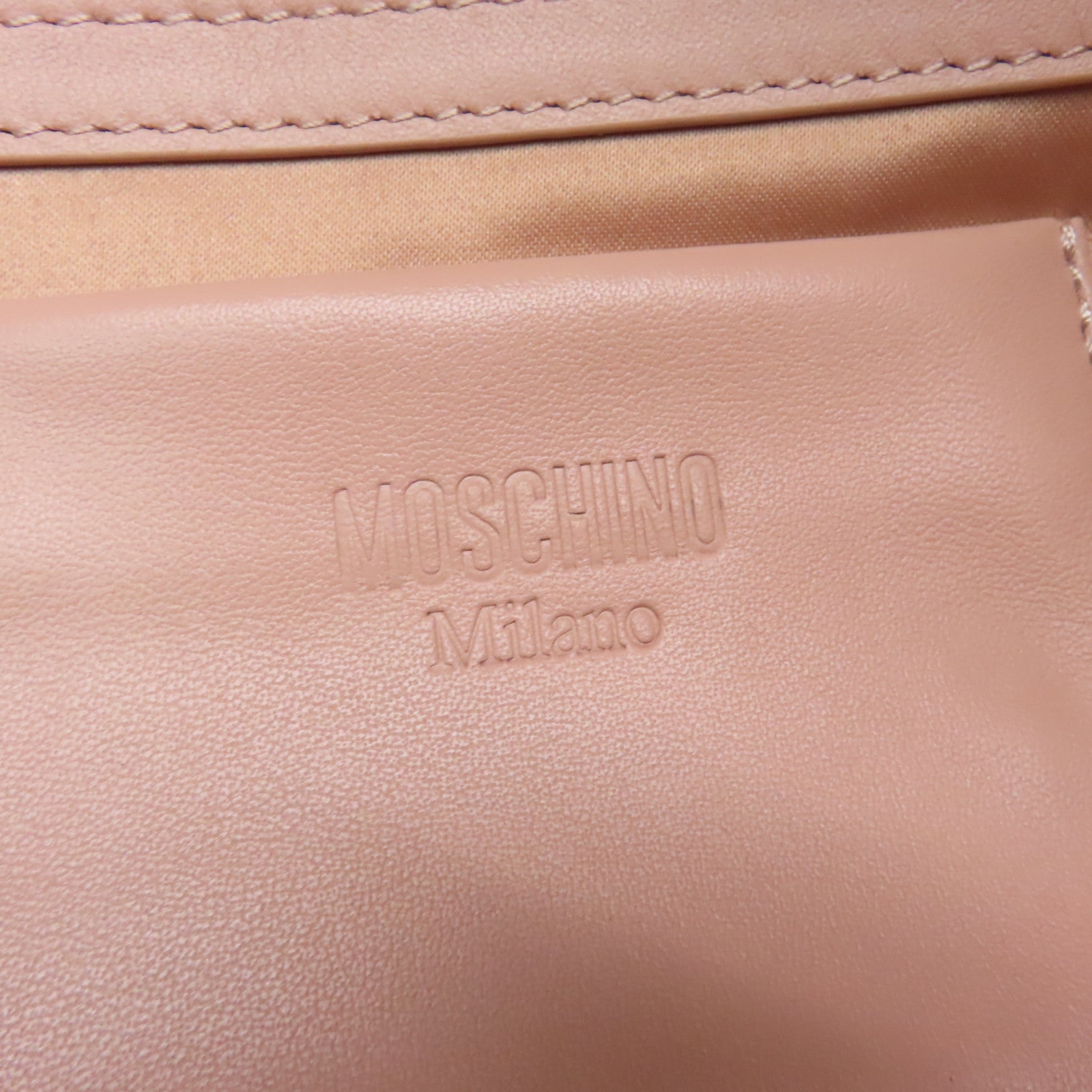 MOSCHINO 尼龍Backpack金扣背包粉紅色