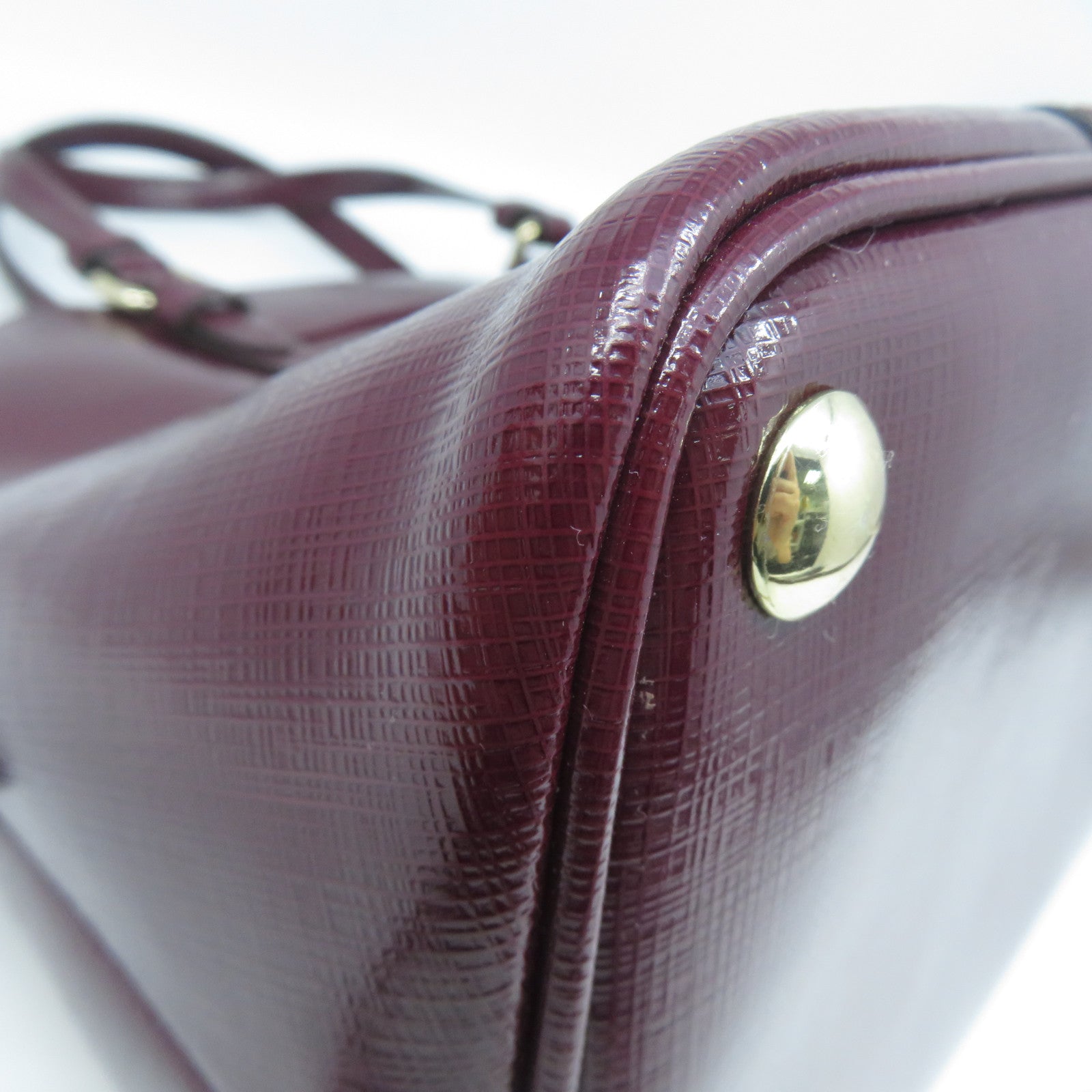 COACH 皮革2 Way Shoulder金扣手挽肩背兩用袋紅色