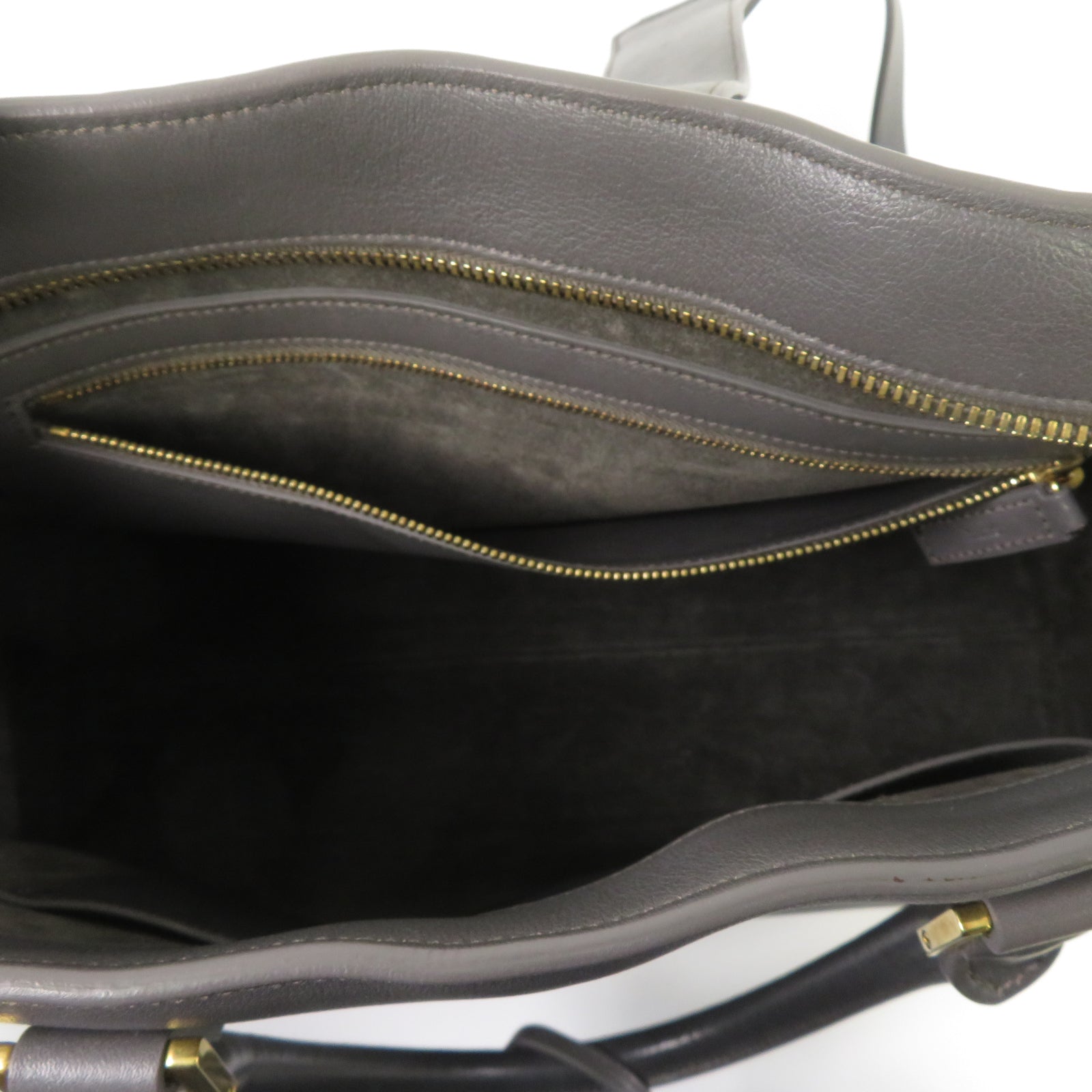 SAINT LAURENT 牛皮皮革2 Way Shoulder金扣手挽肩背兩用袋灰色