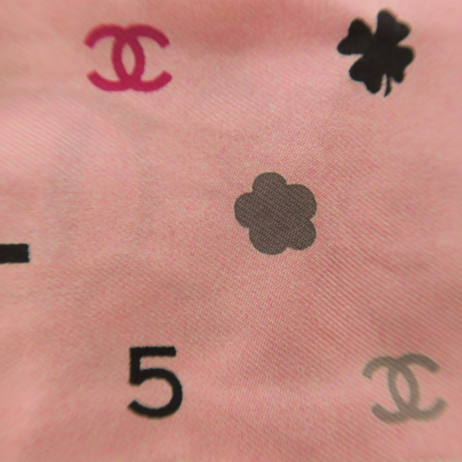 CHANEL Silk Scarf Pink/Black