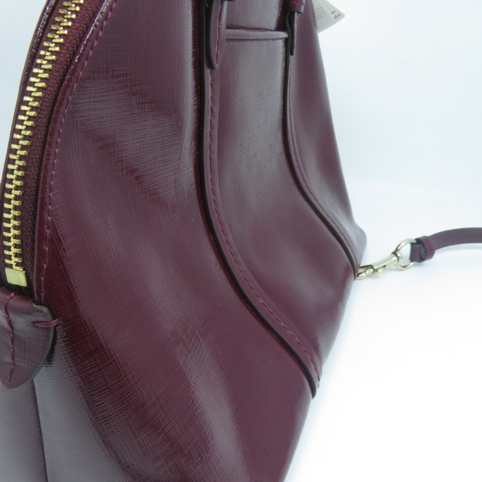 COACH 皮革2 Way Shoulder金扣手挽肩背兩用袋紅色