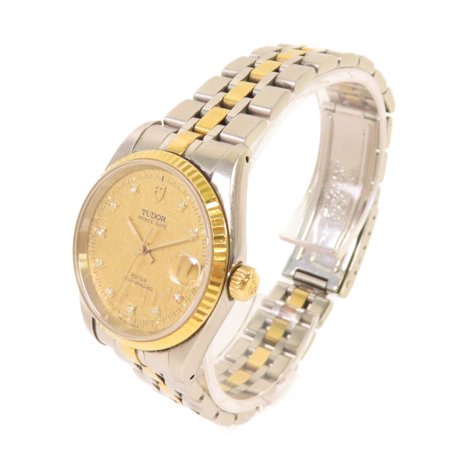TUDOR Prince Oysterdate Watch 18K黃金/不鏽鋼自動機芯手錶金色/銀色