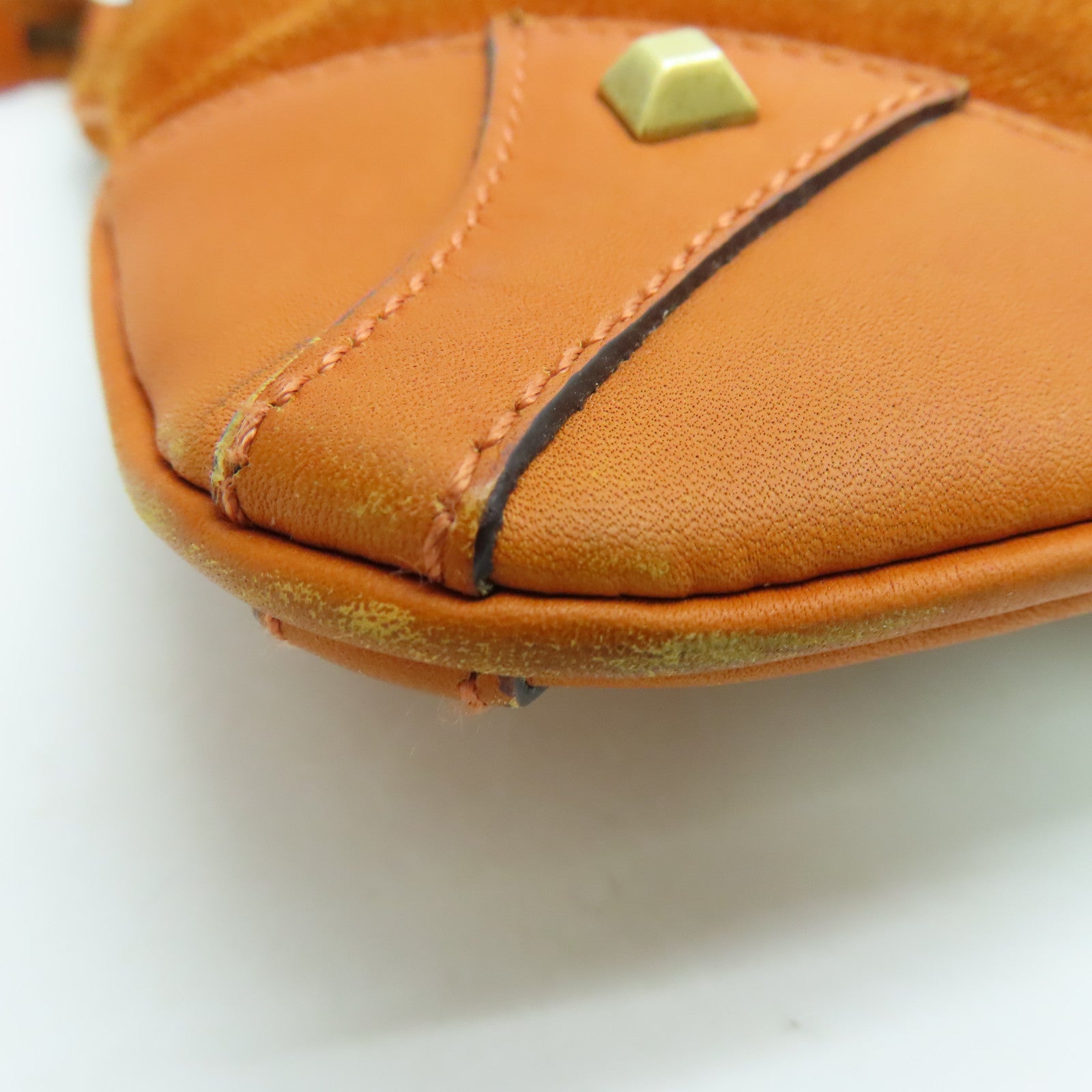 GUCCI 帆布/麂皮皮革Shoulder Bag金扣肩背袋橙色