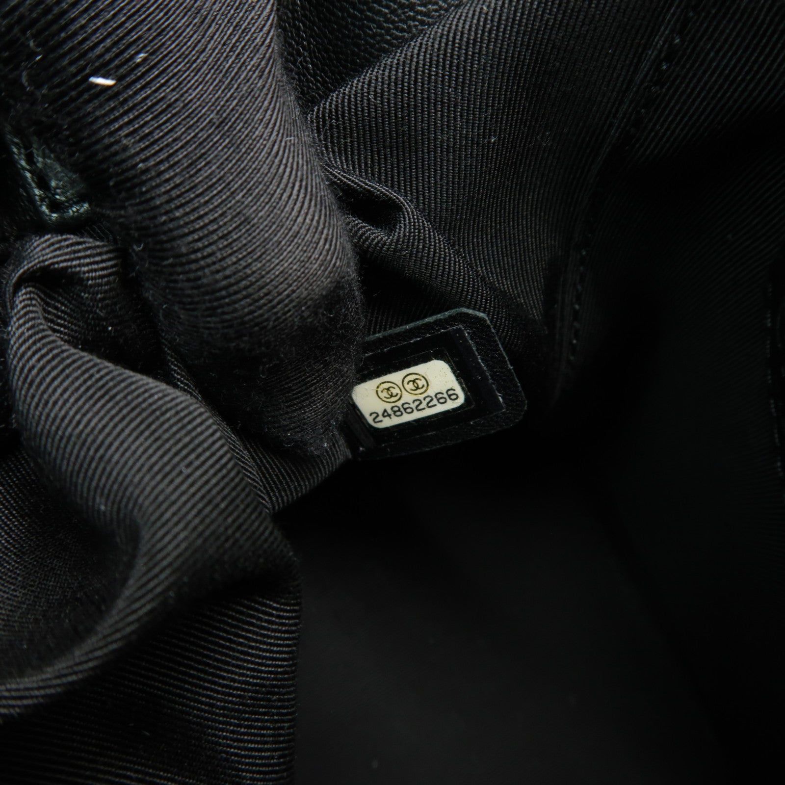 CHANEL 斜紋牛皮皮革Chain Shoulder Bag銀扣鏈帶肩背袋黒色