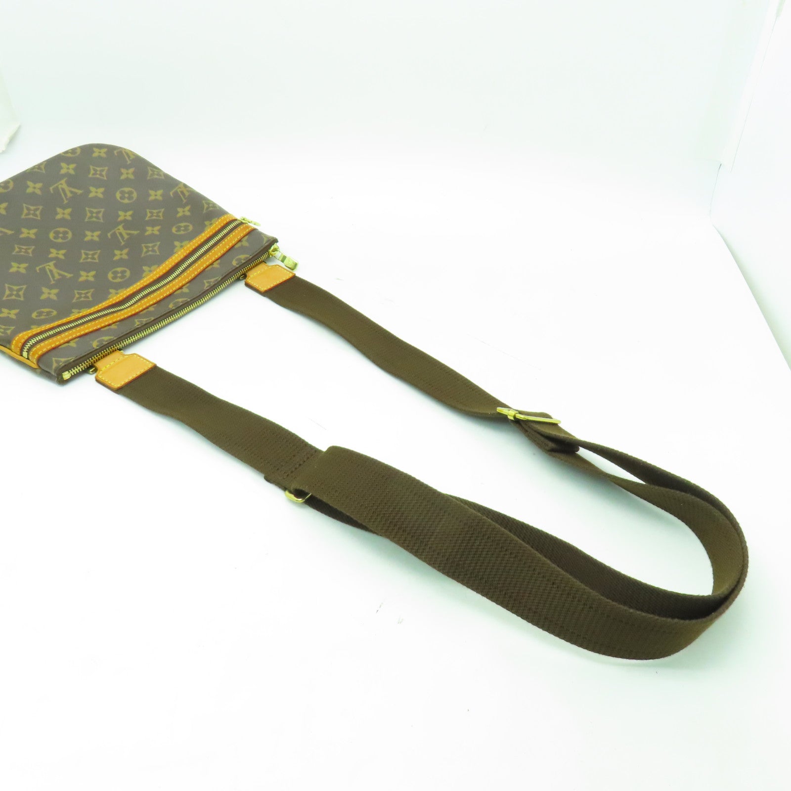 LOUIS VUITTON Monogram Pochette Bosphore金扣肩背袋啡色