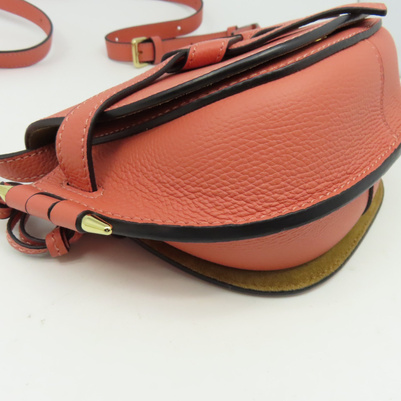LOEWE 牛皮皮革Mini Gate Dual Bag金扣肩背袋粉紅色