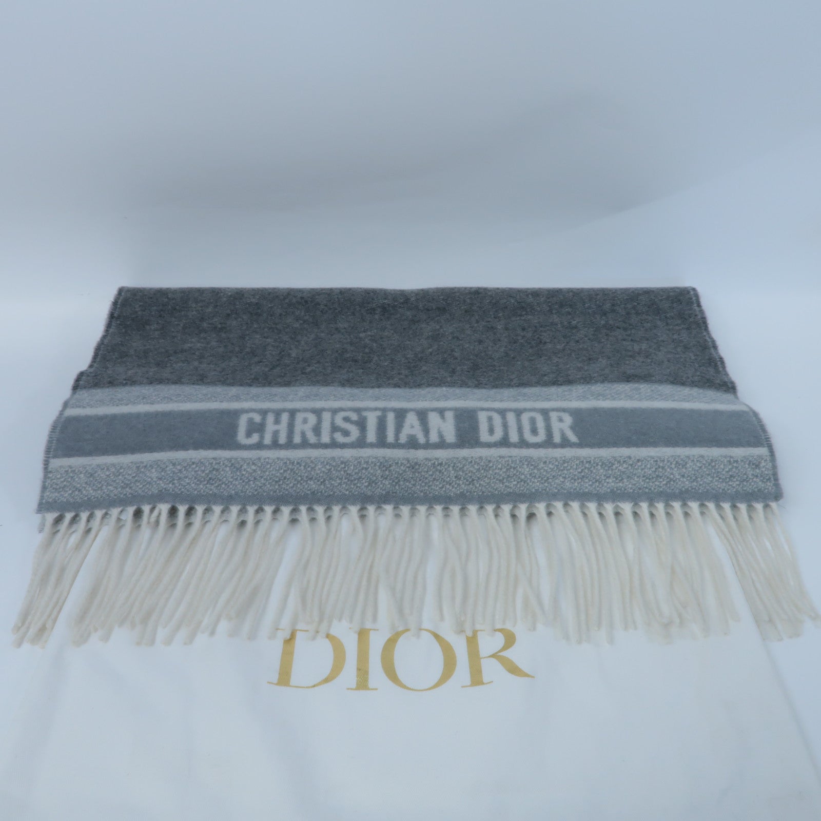 Dior 羊絨Scarf圍巾灰色