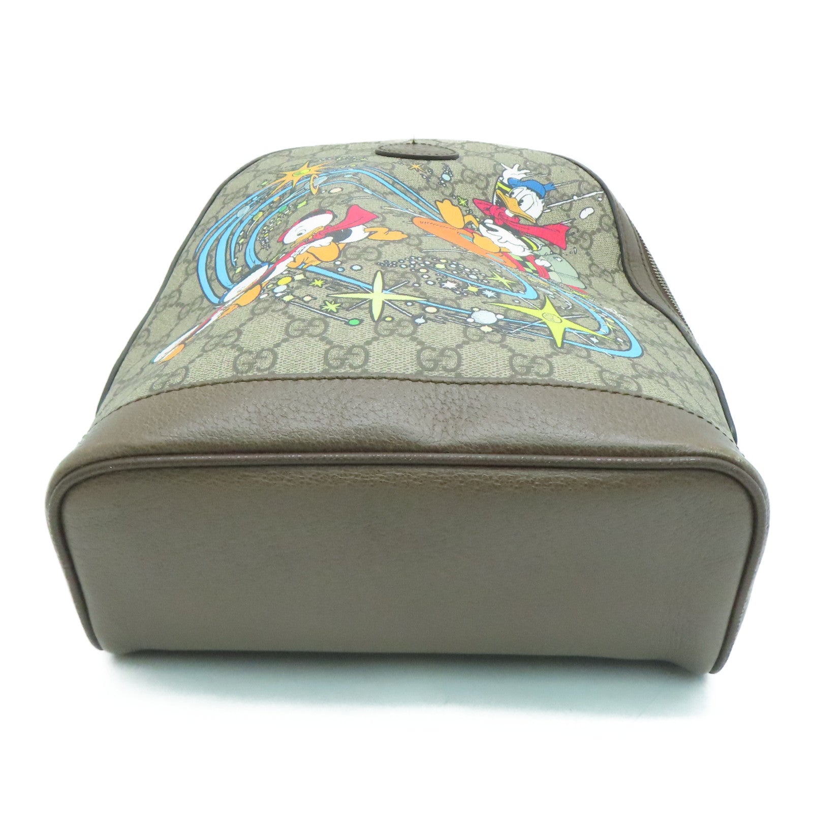 GUCCI 涂层帆布Backpack金扣背包啡色