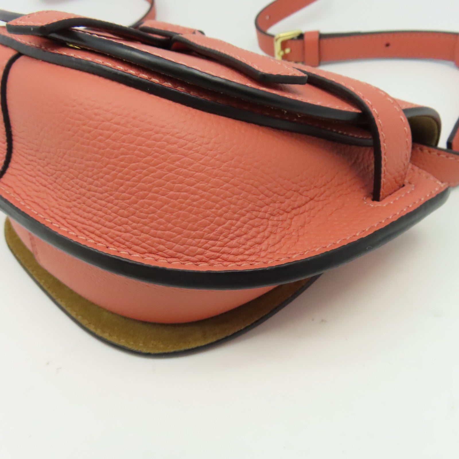 LOEWE 牛皮皮革Mini Gate Dual Bag金扣肩背袋粉紅色