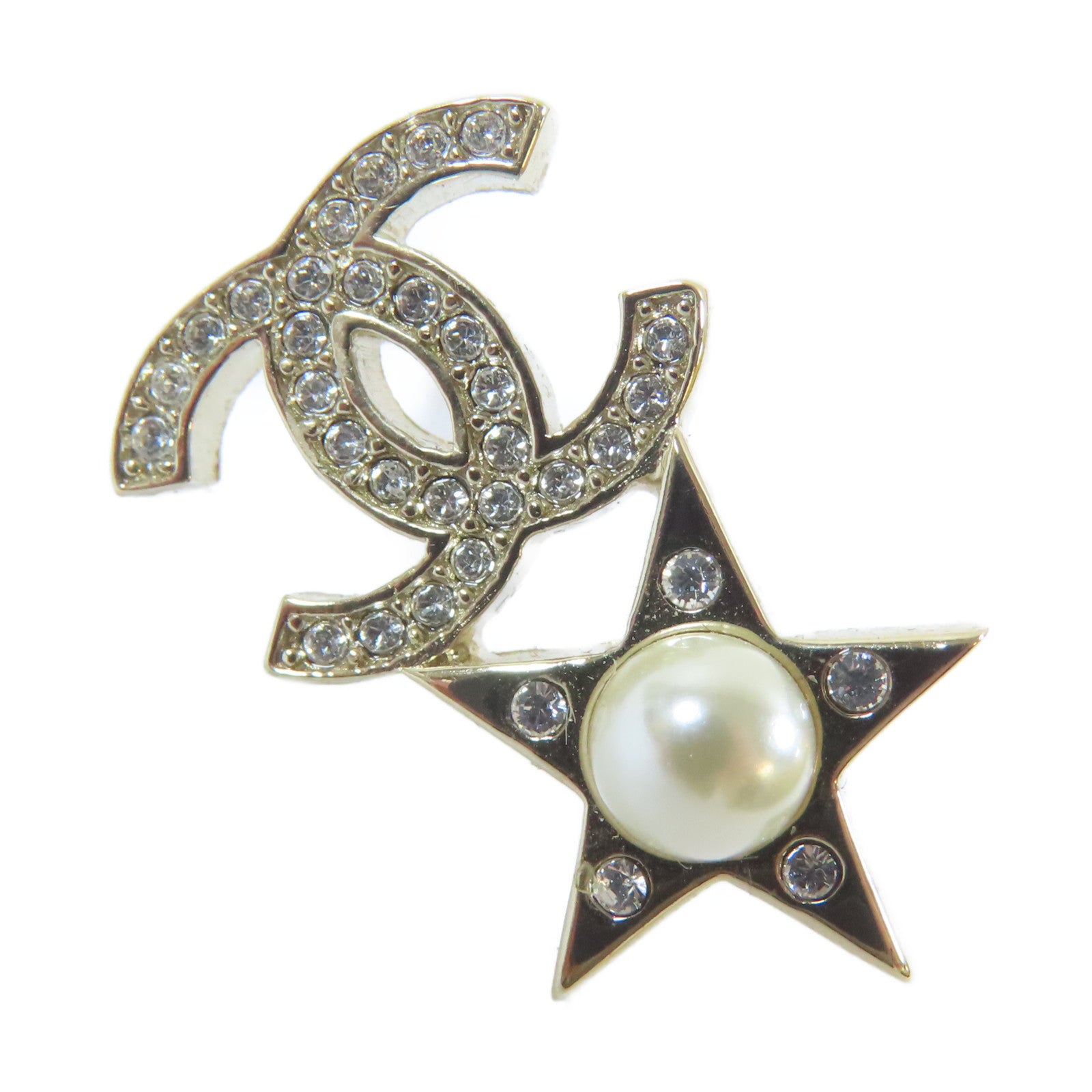CHANEL 金屬/水晶Earrings耳環金色