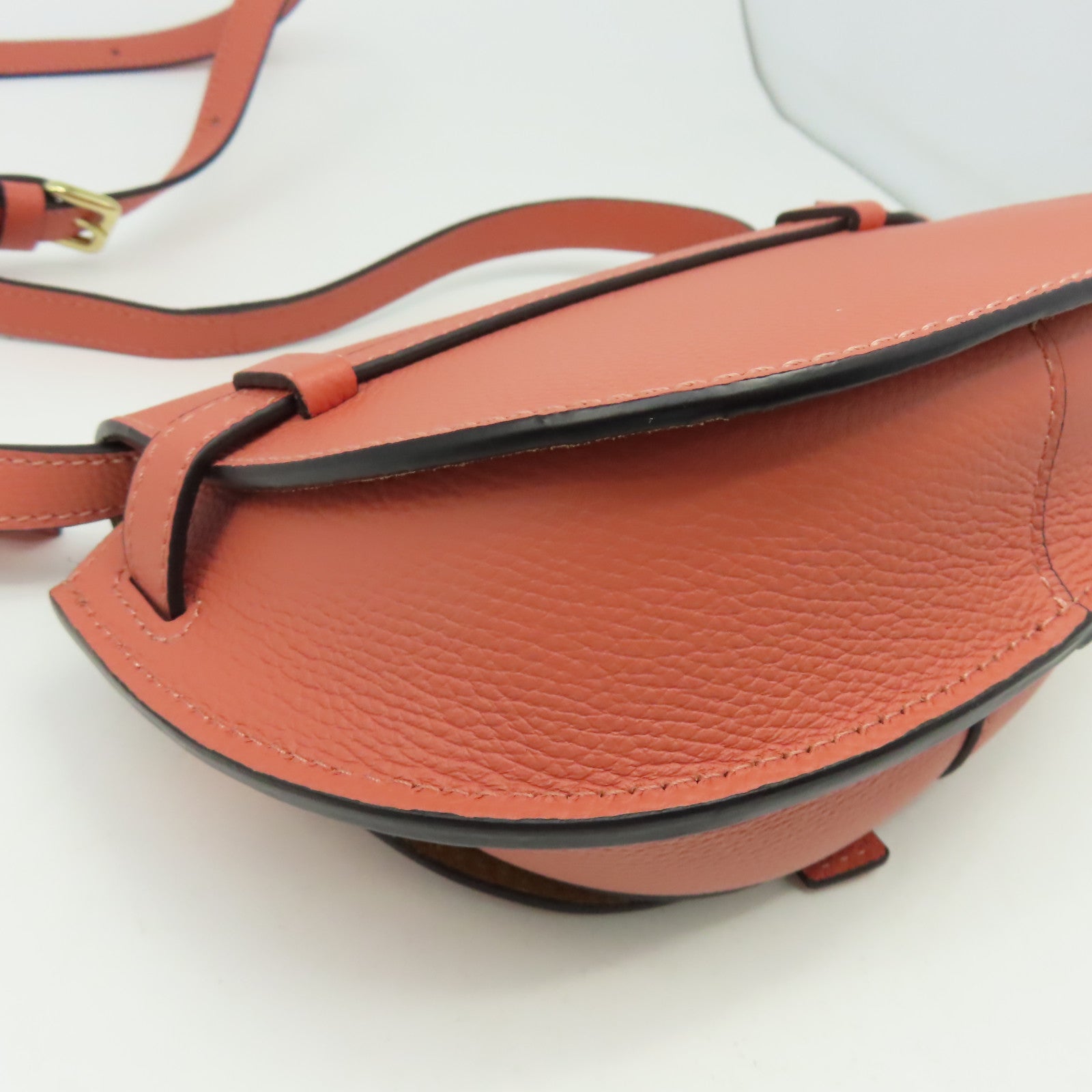 LOEWE 牛皮皮革Mini Gate Dual Bag金扣肩背袋粉紅色