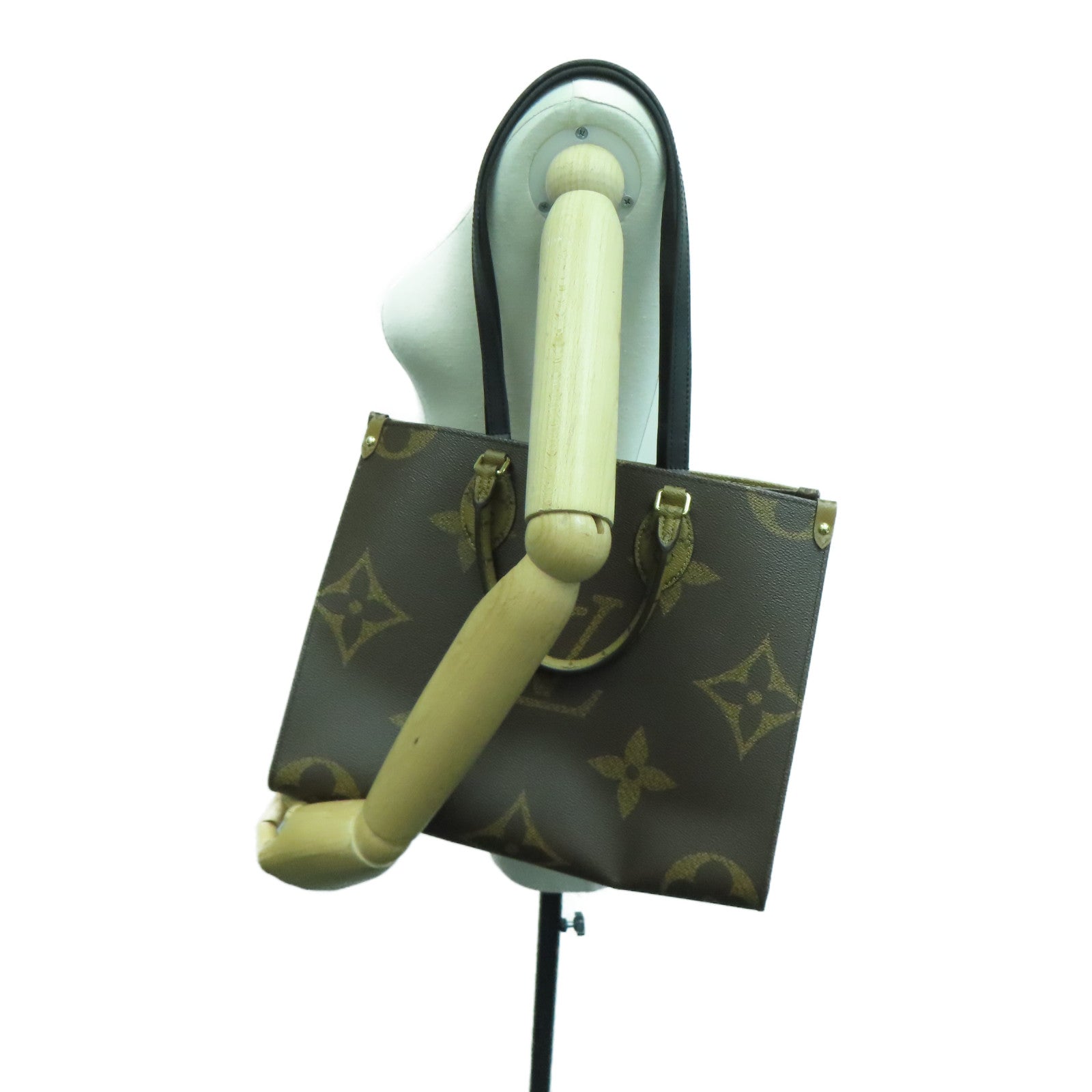 LOUIS VUITTON Monogram Giant OnTheGo MM金扣手挽肩背两用袋啡色