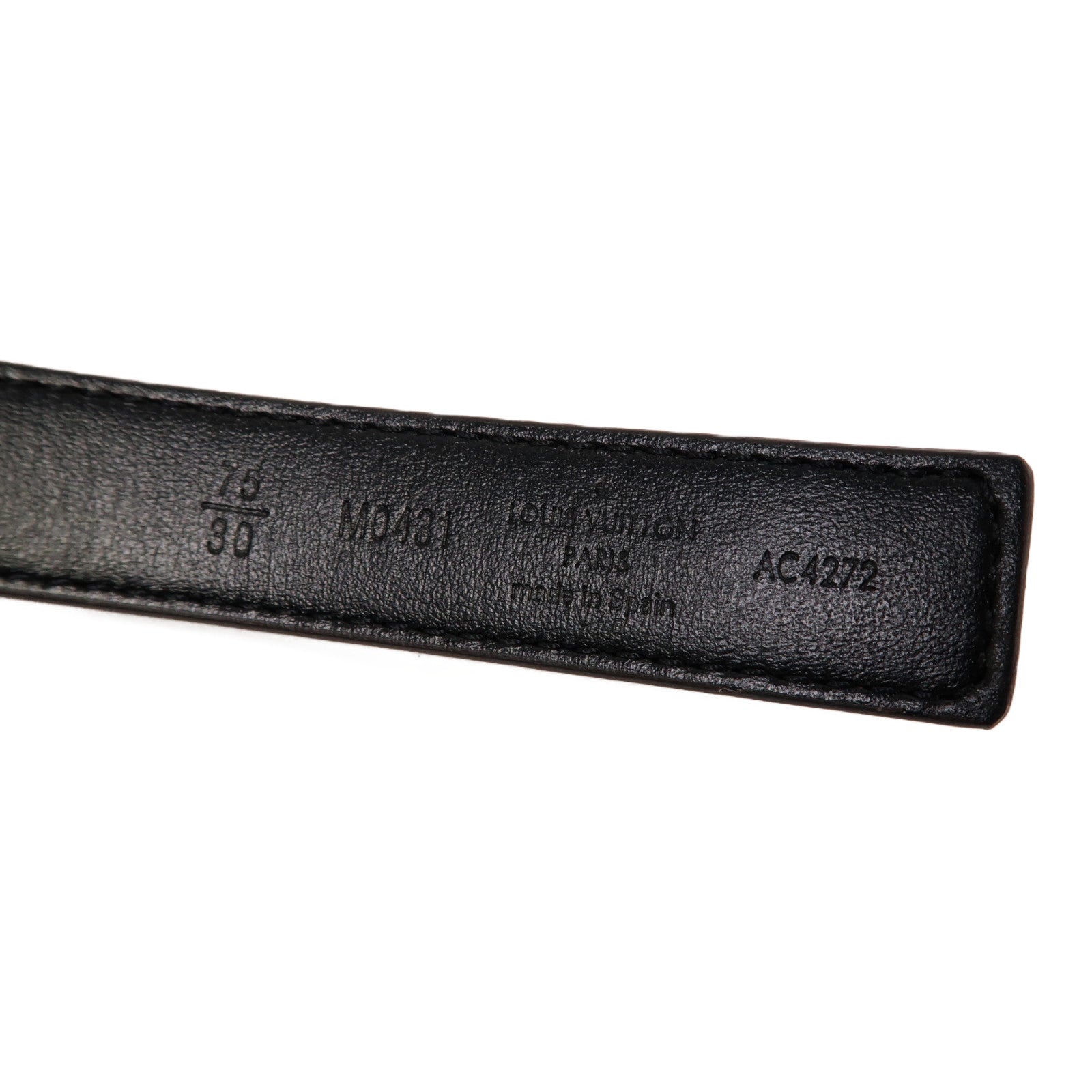 LOUIS VUITTON Monogram Belt金扣皮帶啡色