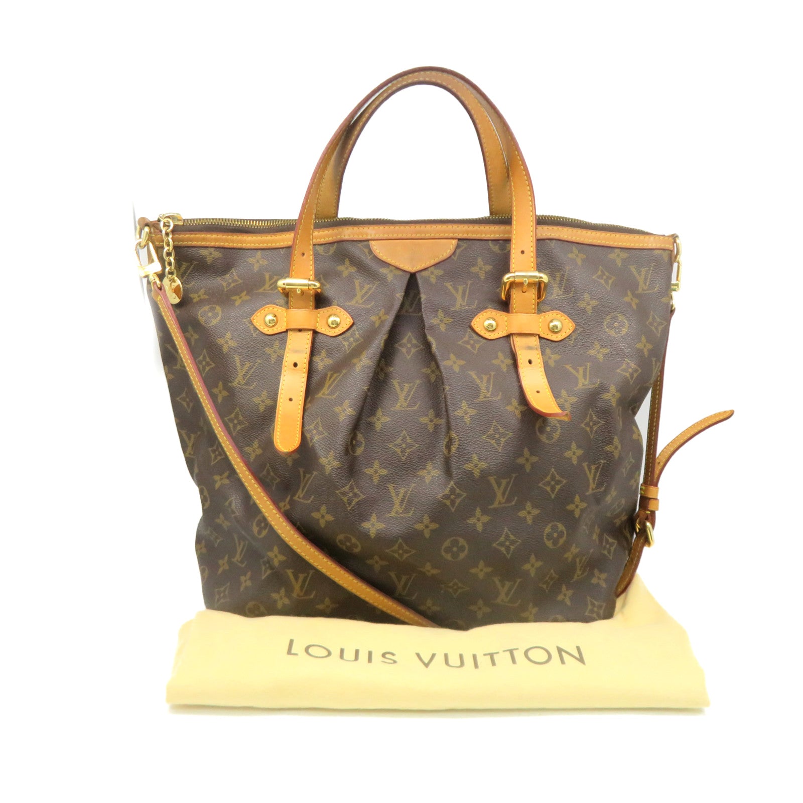 Louis Vuitton Monogram On-The-Go GM 2way Handbag, Brown, PVC Coated Canvas