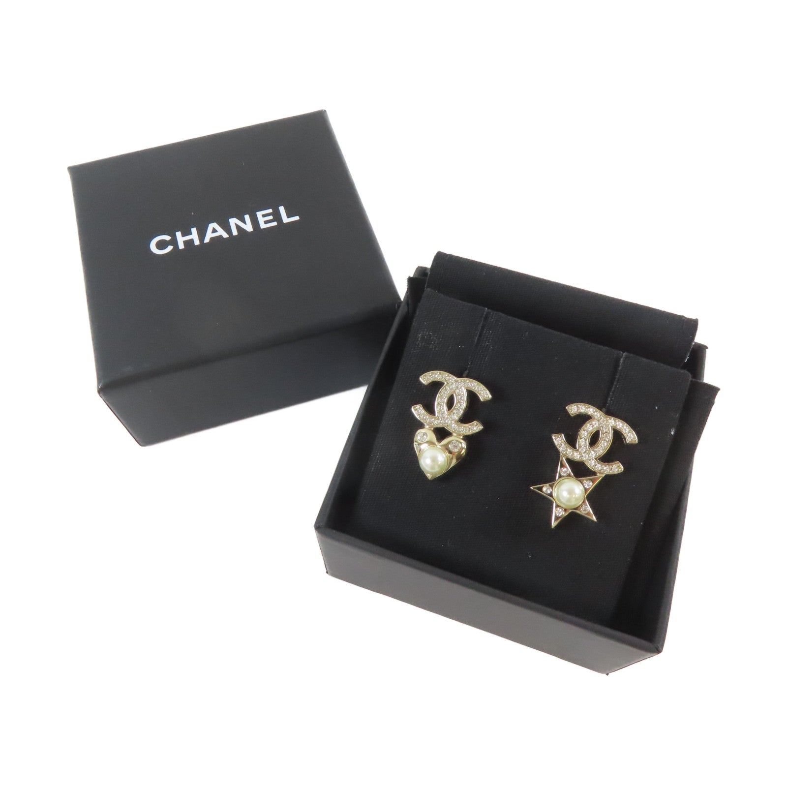 CHANEL 金屬/水晶Earrings耳環金色