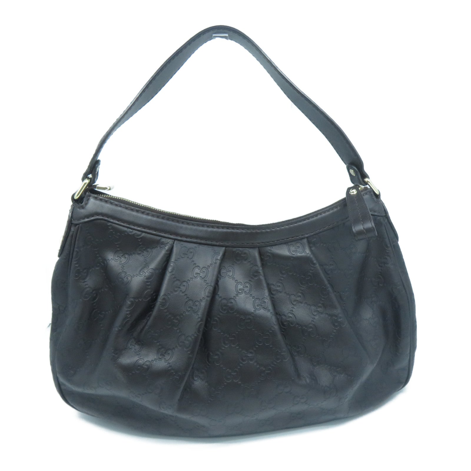 GUCCI 皮革Shoulder Bag金扣肩背袋啡色
