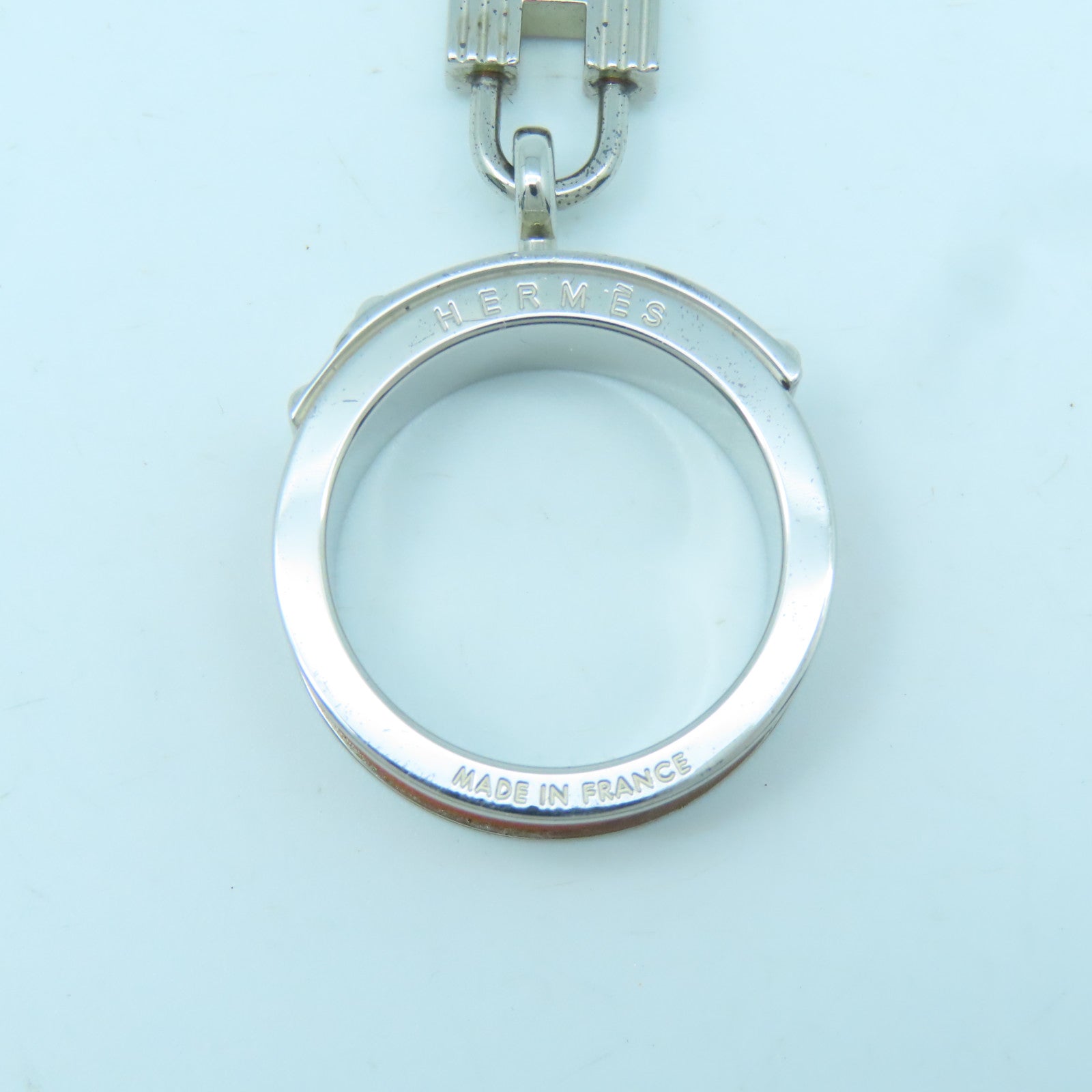 HERMES Metal Scarf Ring Scarf Buckle Orange/Silver