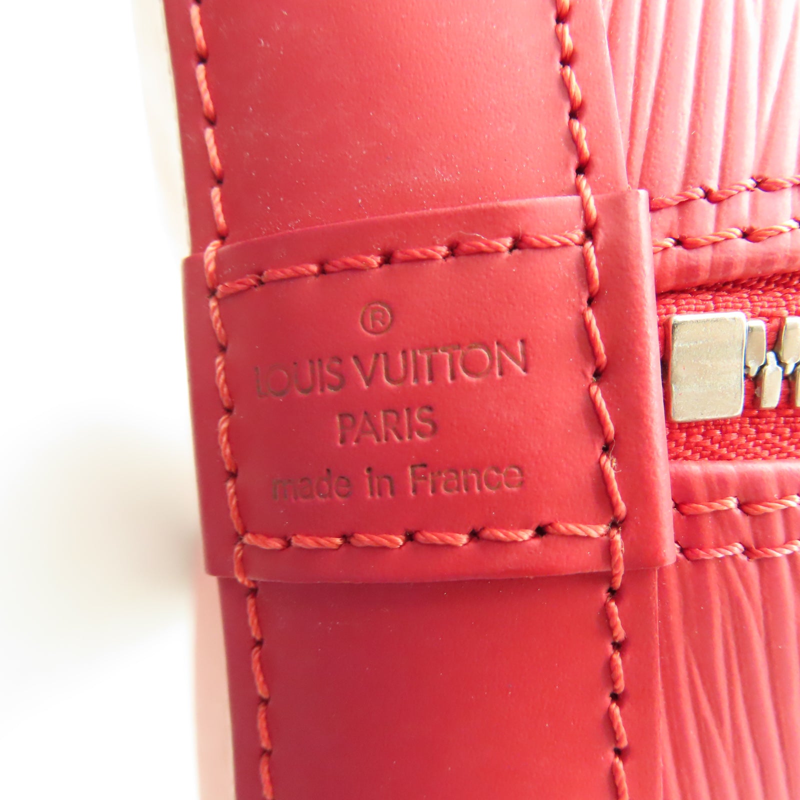 LOUIS VUITTON 【激減優惠】Epi Alma MM銀扣手挽袋紅色