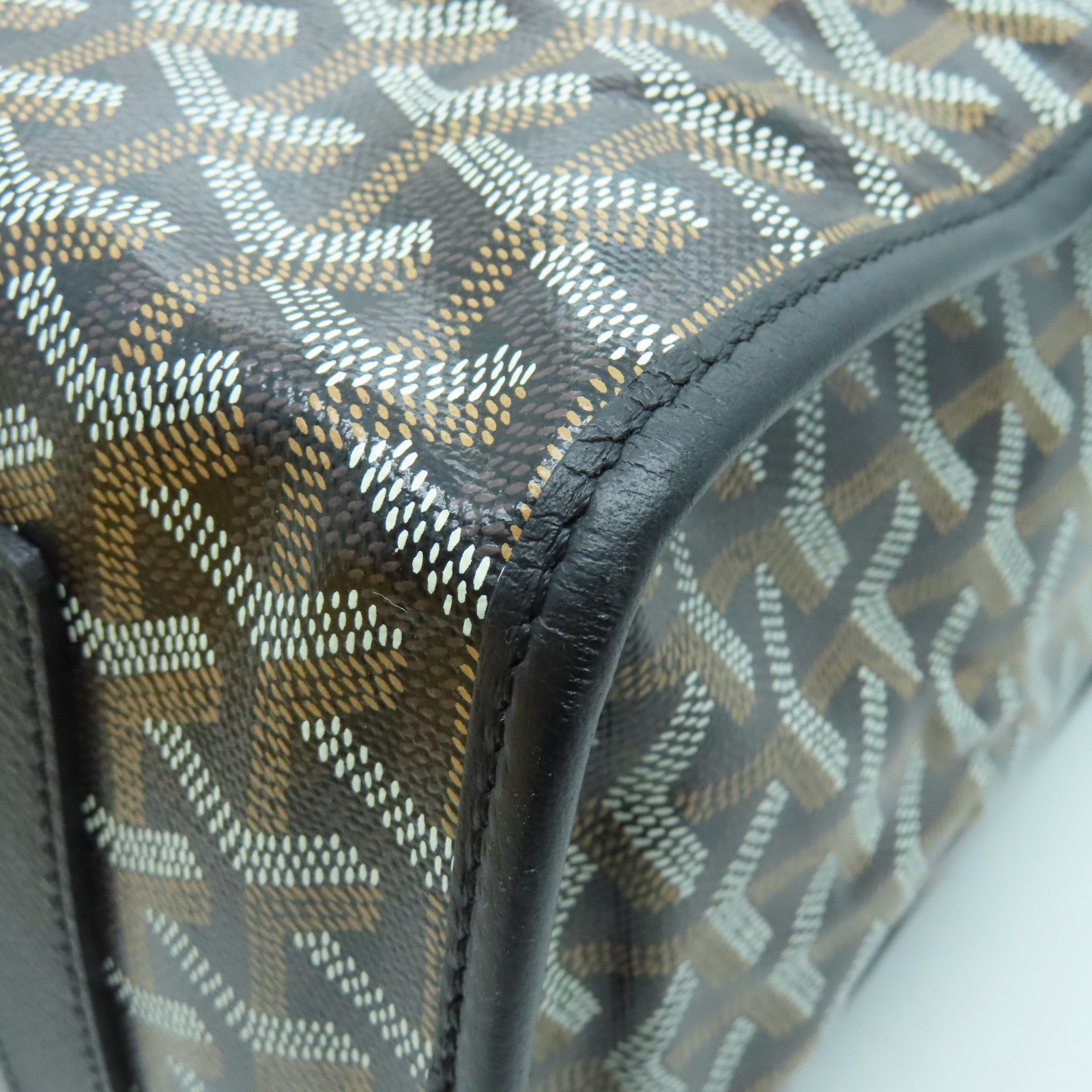 GOYARD 塗層帆布Backpack銀扣背包黑色/啡色/白色