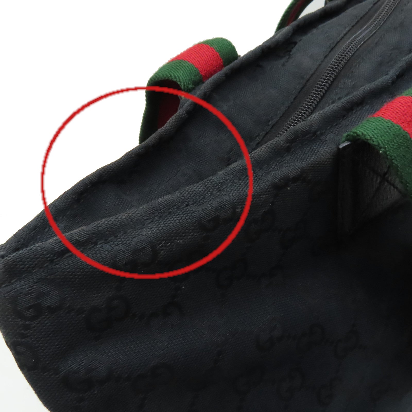 GUCCI GG帆布Tote Bag肩背袋黑色