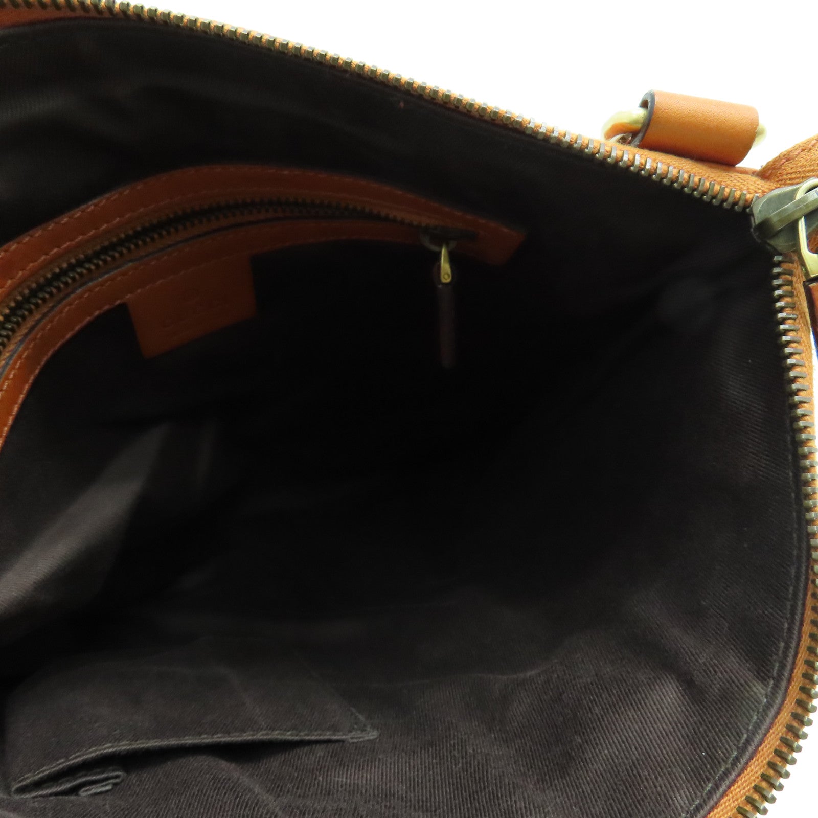 GUCCI 帆布/麂皮皮革Shoulder Bag金扣肩背袋橙色