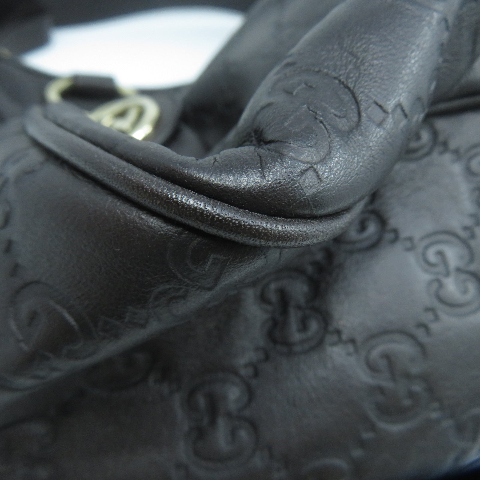 GUCCI 皮革Shoulder Bag金扣肩背袋啡色