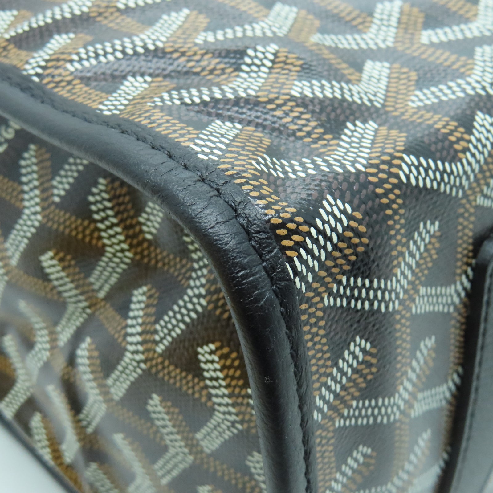 GOYARD 塗層帆布Backpack銀扣背包黑色/啡色/白色