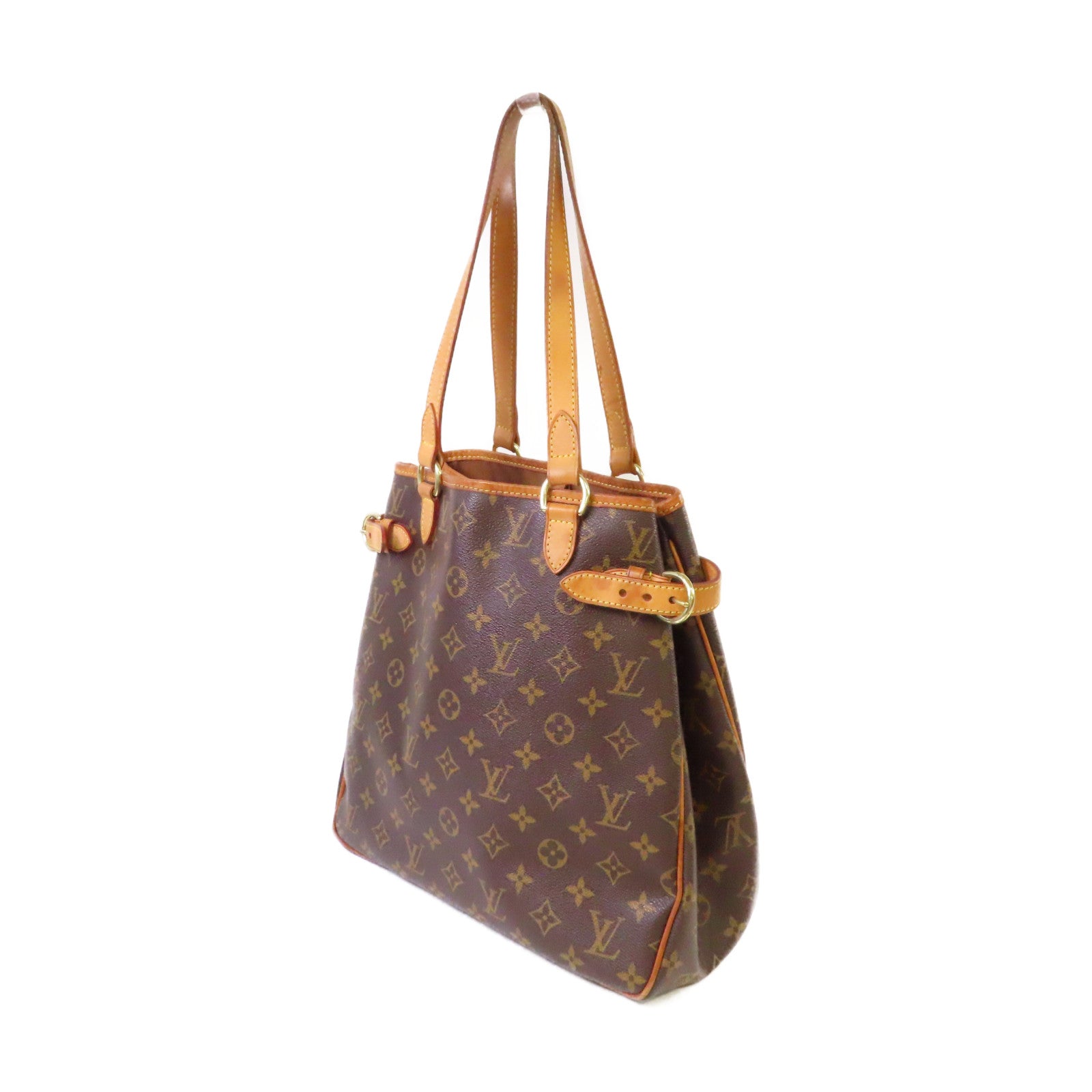 LOUIS VUITTON Monogram Batignolles Vertical Tote Bag金扣肩背袋啡色