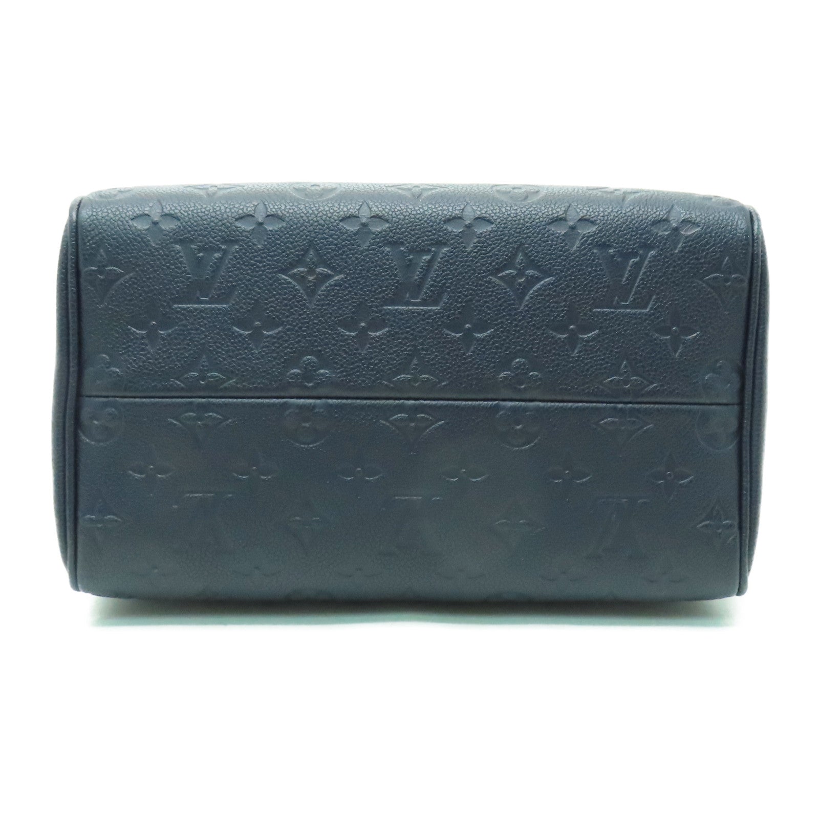 LOUIS VUITTON Monogram Empreinte Speedy Bandouliere 25金扣手挽肩背兩用袋深藍色