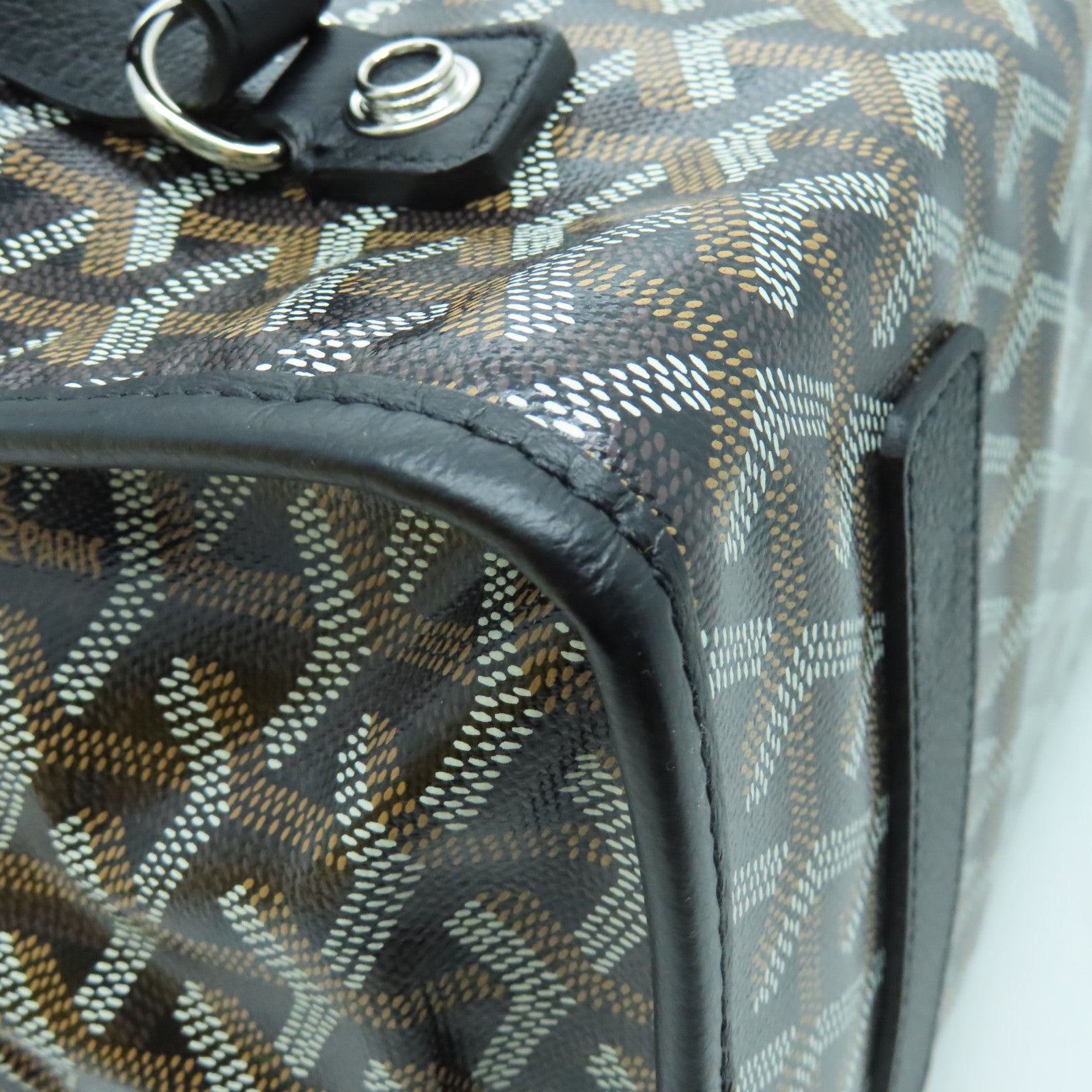 GOYARD 塗層帆布Backpack銀扣背包黑色/啡色/白色
