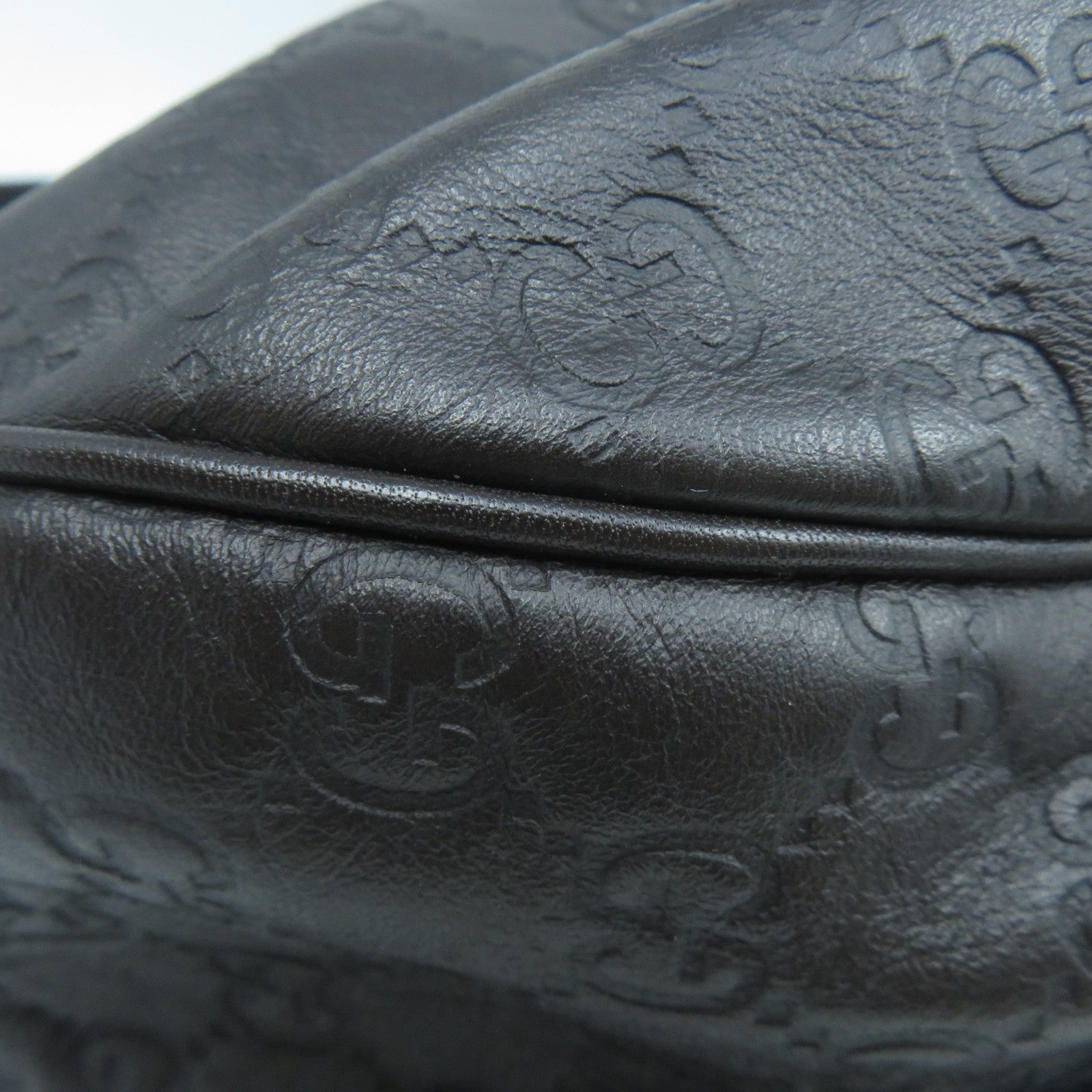 GUCCI 皮革Shoulder Bag金扣肩背袋啡色