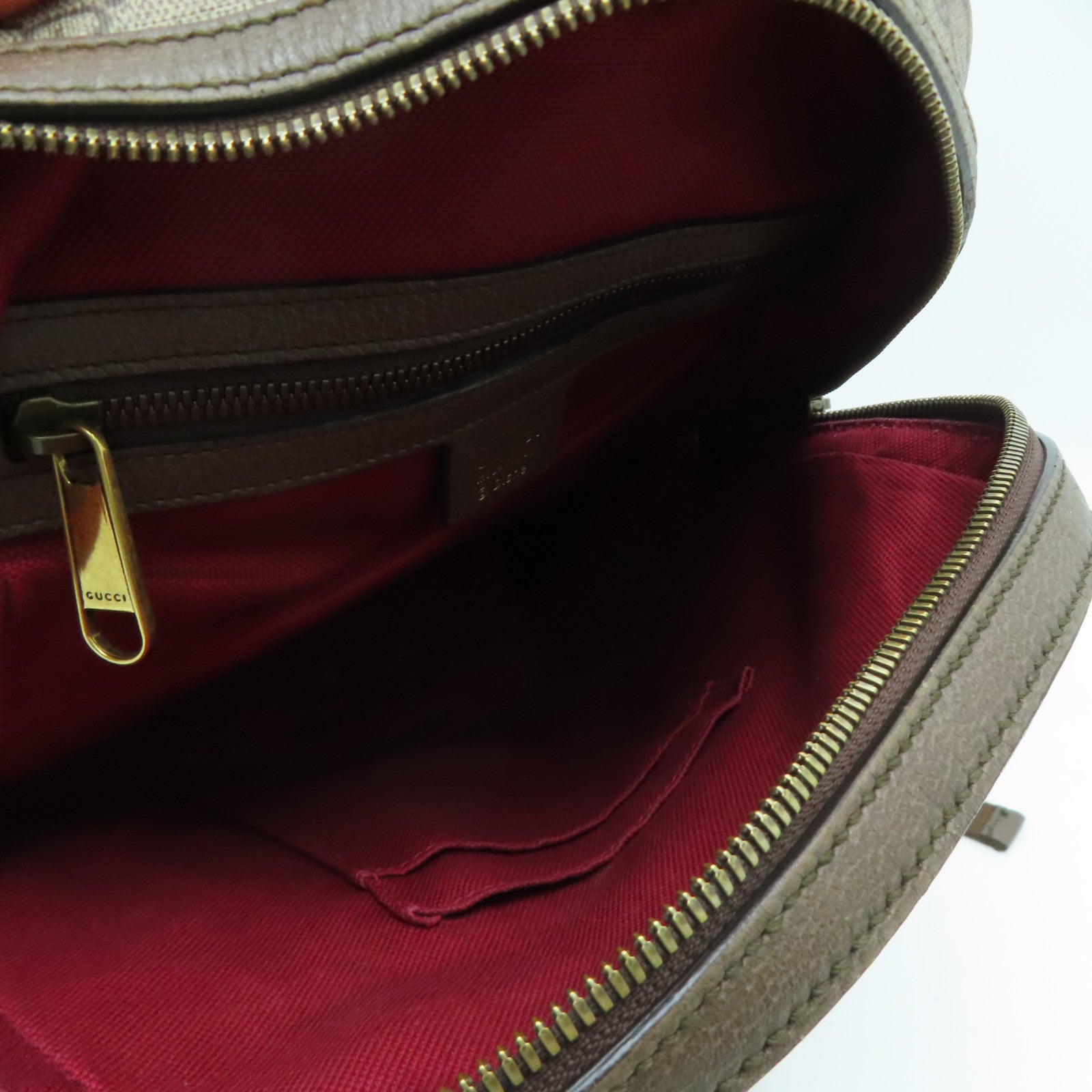 GUCCI 涂层帆布Backpack金扣背包啡色