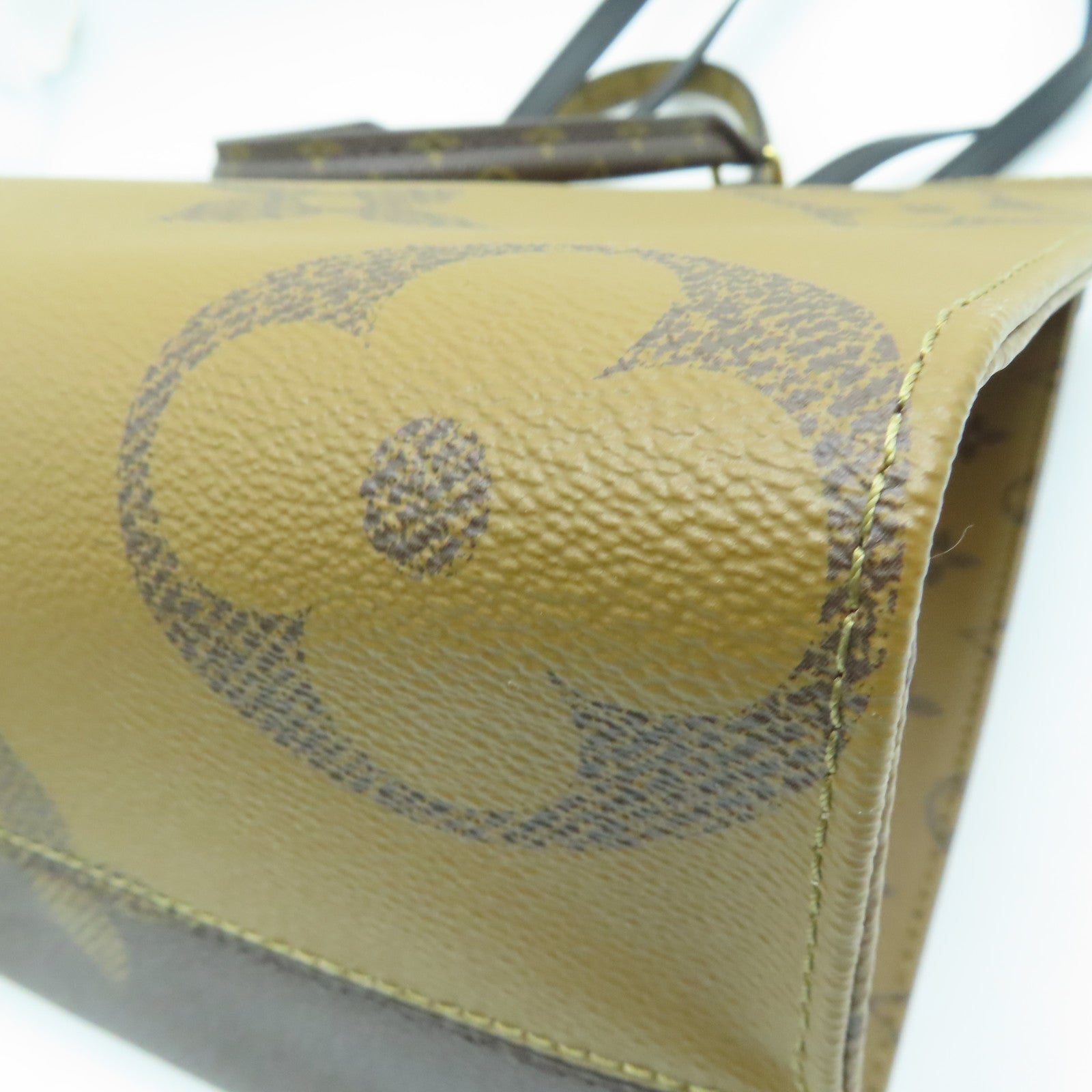 LOUIS VUITTON Monogram Giant OnTheGo MM金扣手挽肩背两用袋啡色
