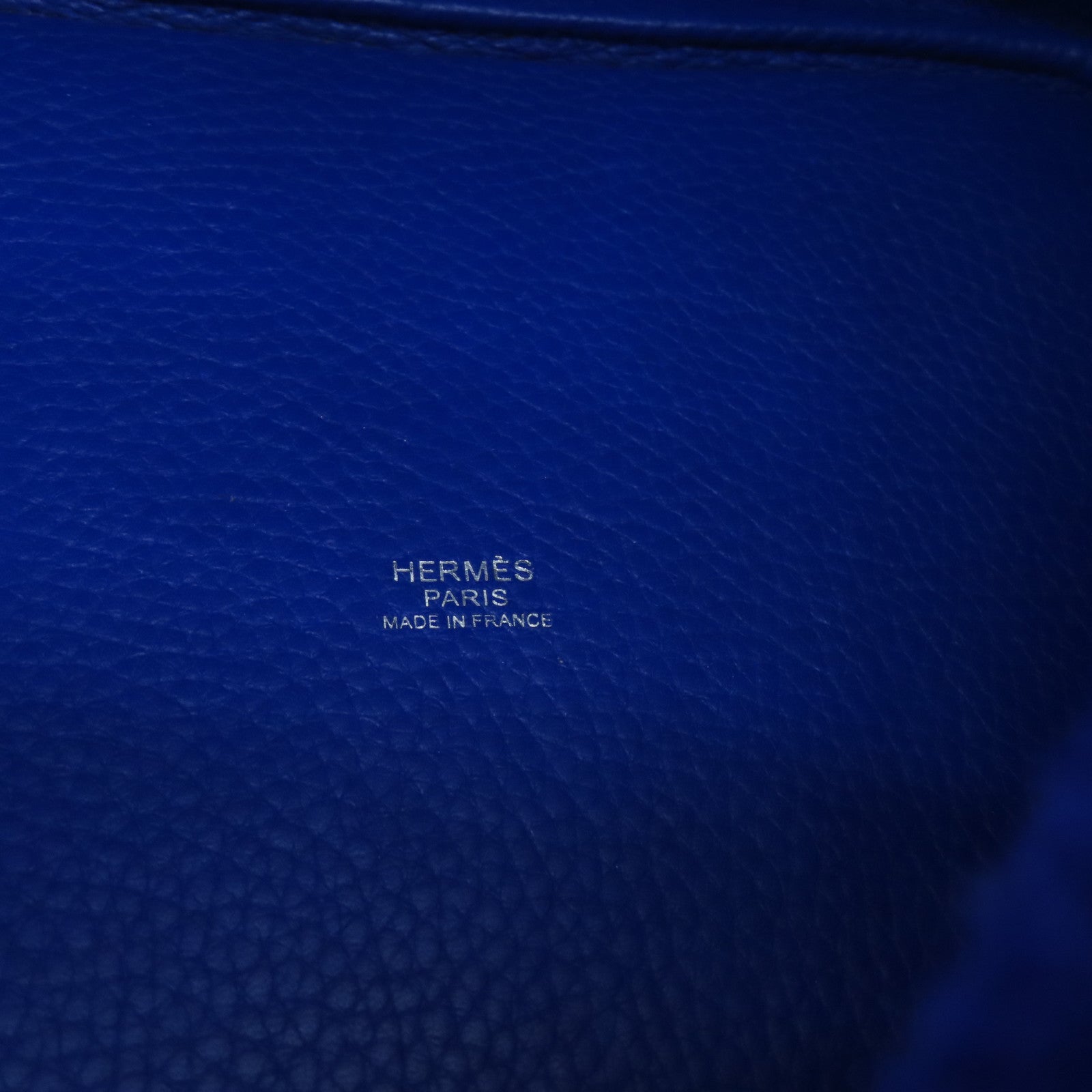 HERMES Clemence皮革Picotin MM银扣手挽袋Bleu Electrique/蓝色