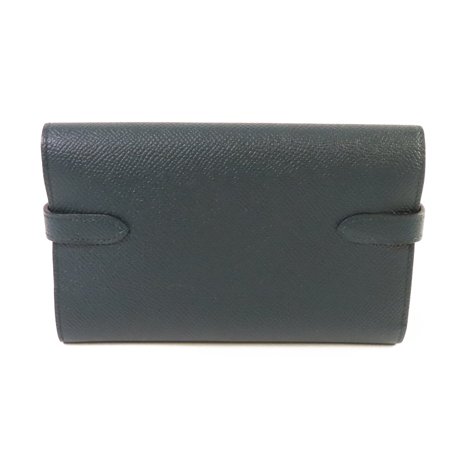 HERMES Epsom皮革Kelly Wallet金扣錢包Vert Jade松柏綠