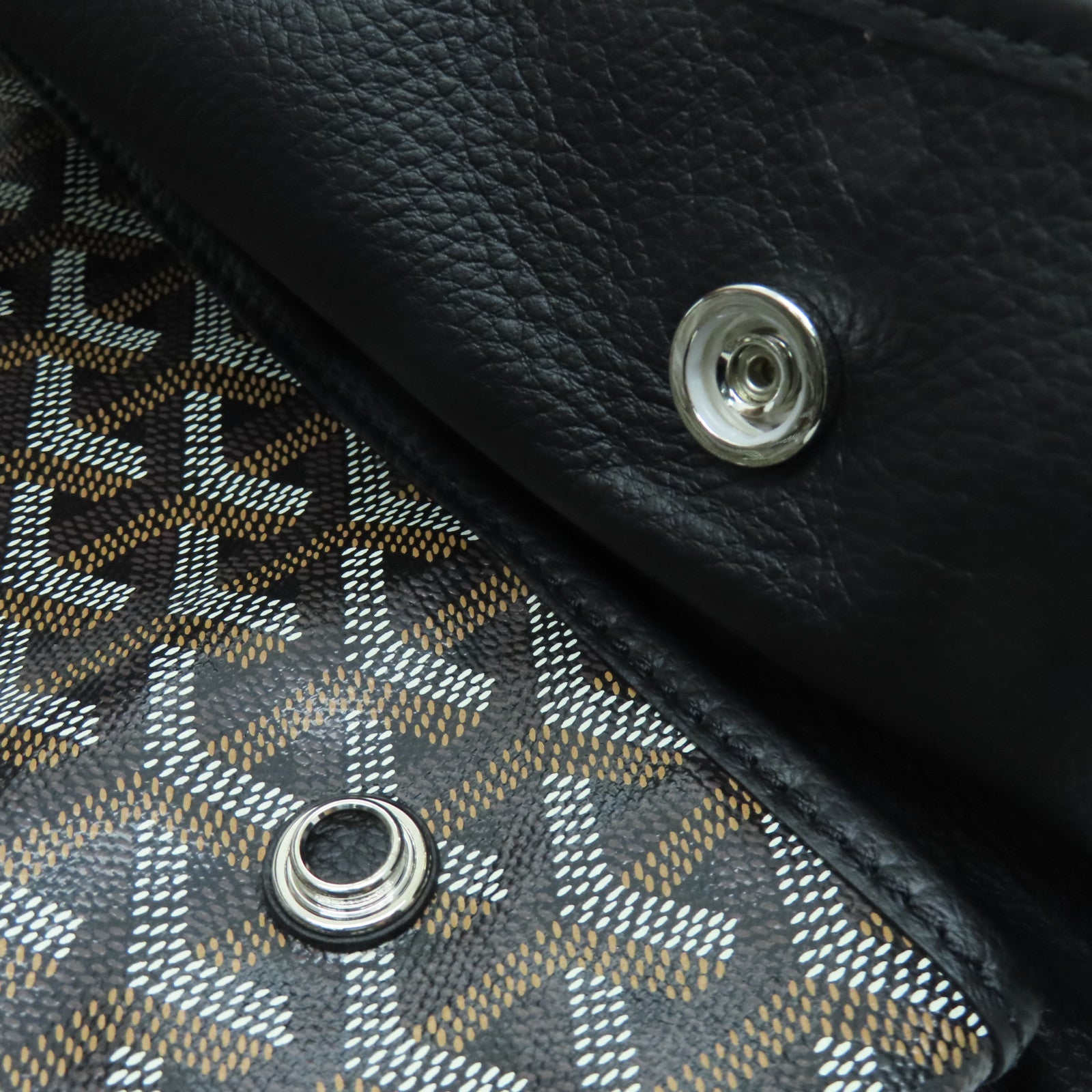GOYARD 塗層帆布Backpack銀扣背包黑色/啡色/白色