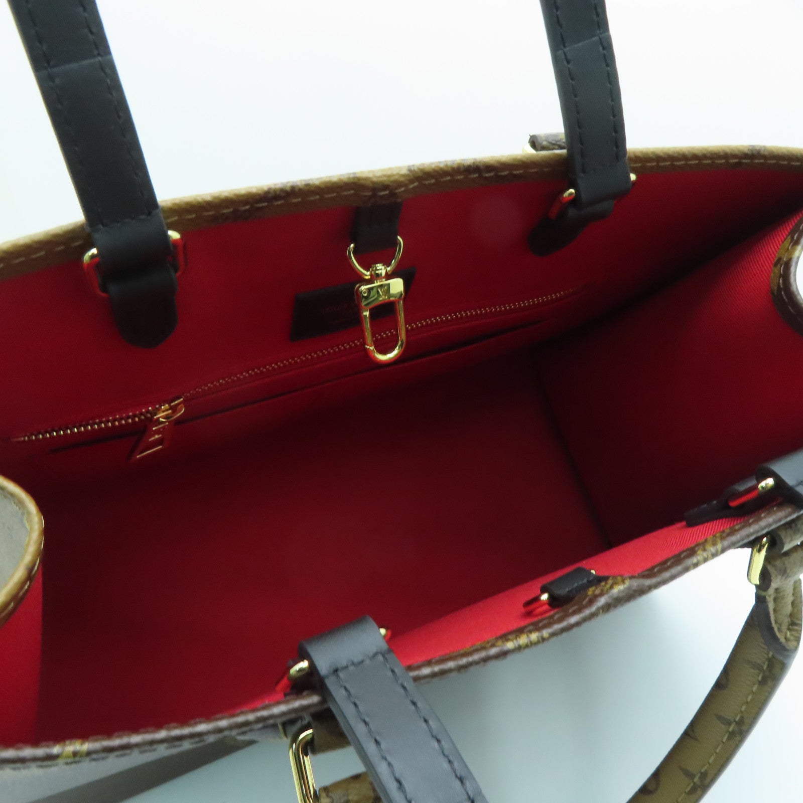 LOUIS VUITTON Monogram Giant OnTheGo MM金扣手挽肩背两用袋啡色