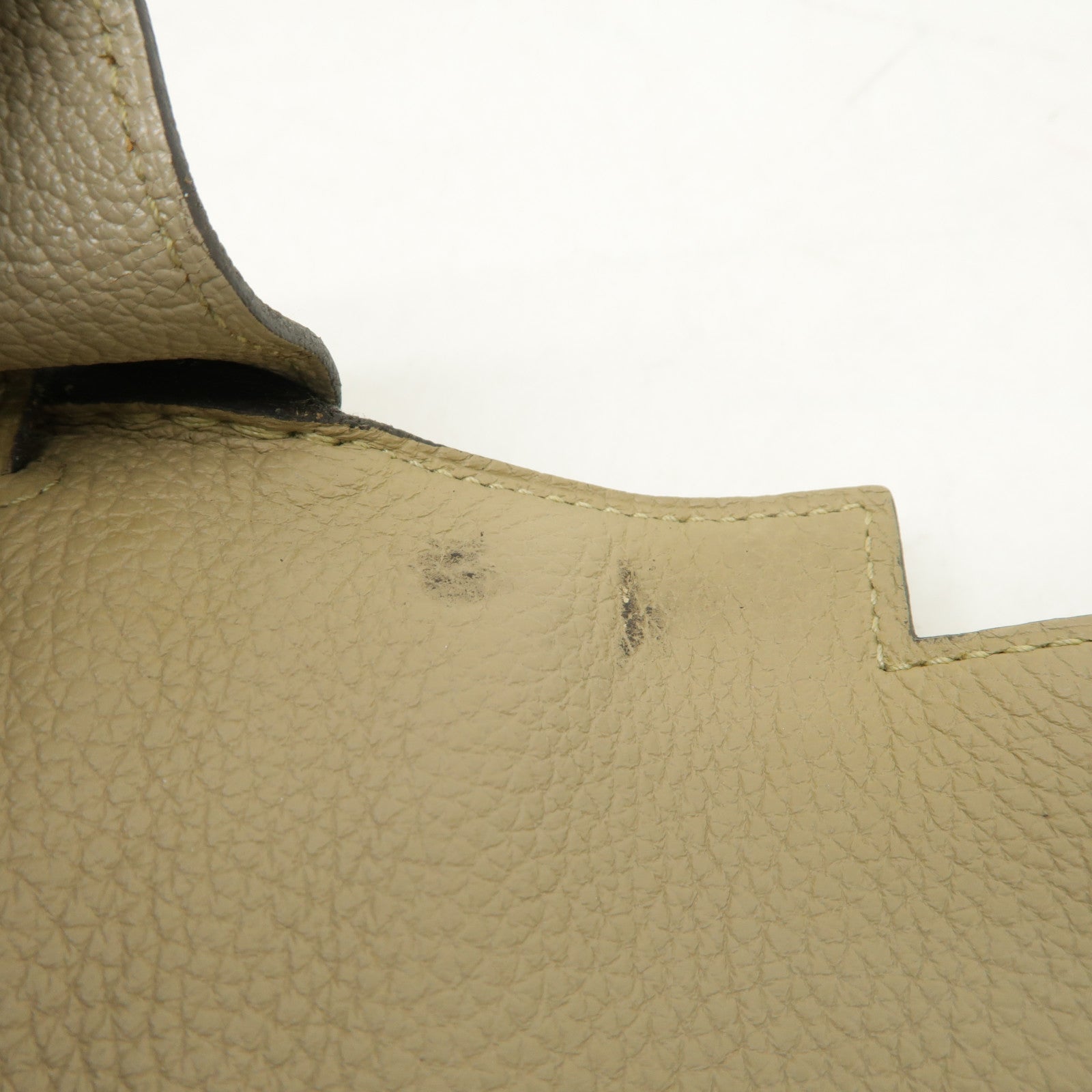 HERMES Togo皮革Kelly 35銀扣手挽肩背兩用袋Gris Tourterelle米色