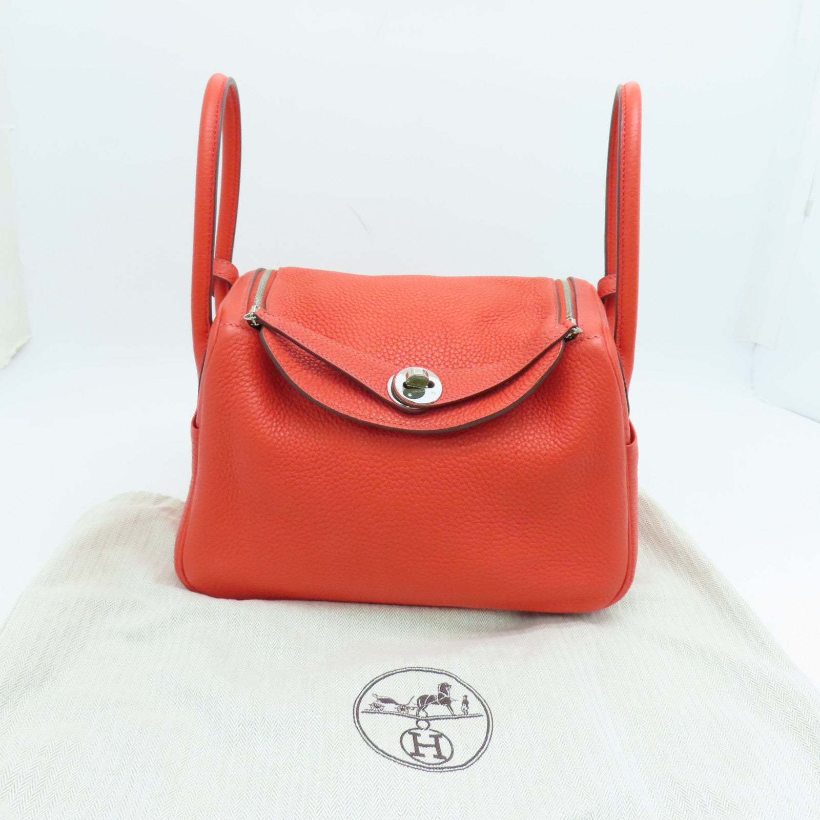 HERMES Clemence皮革Lindy 26 Shoulder Bag銀扣手挽肩背兩用袋