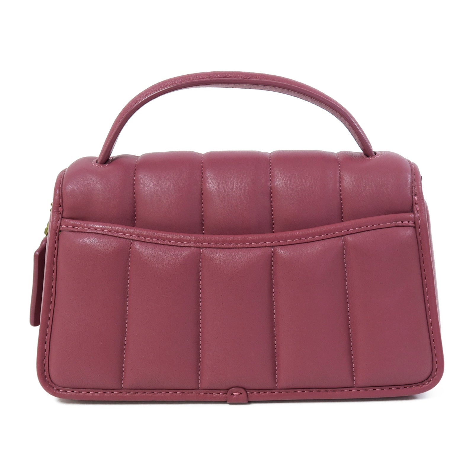 COACH 羊皮皮革Turnlock Clutch 20 Chain Shoulder金扣手挽肩背兩用袋粉紅色